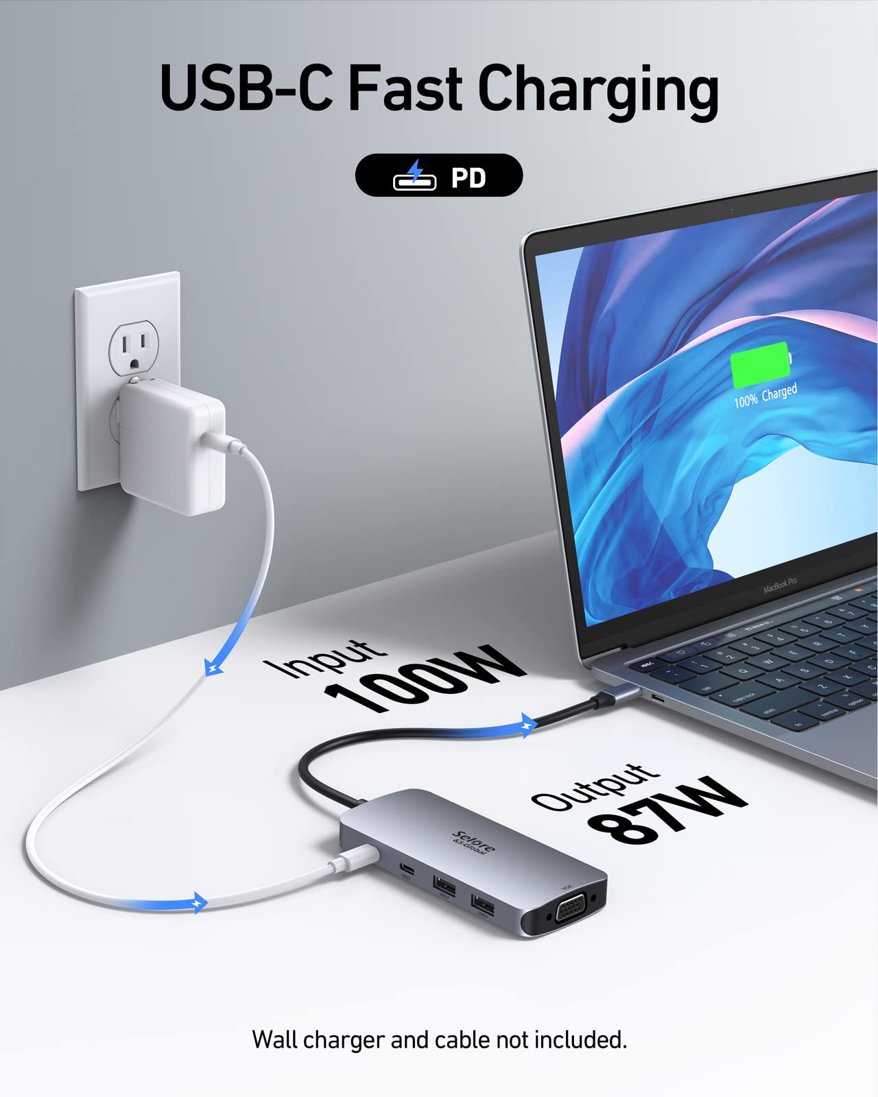 Foto 5 | Estación De Acoplamiento Usb C Selore Dual Hdmi Displayport Vga 100w Pd - Venta Internacional.