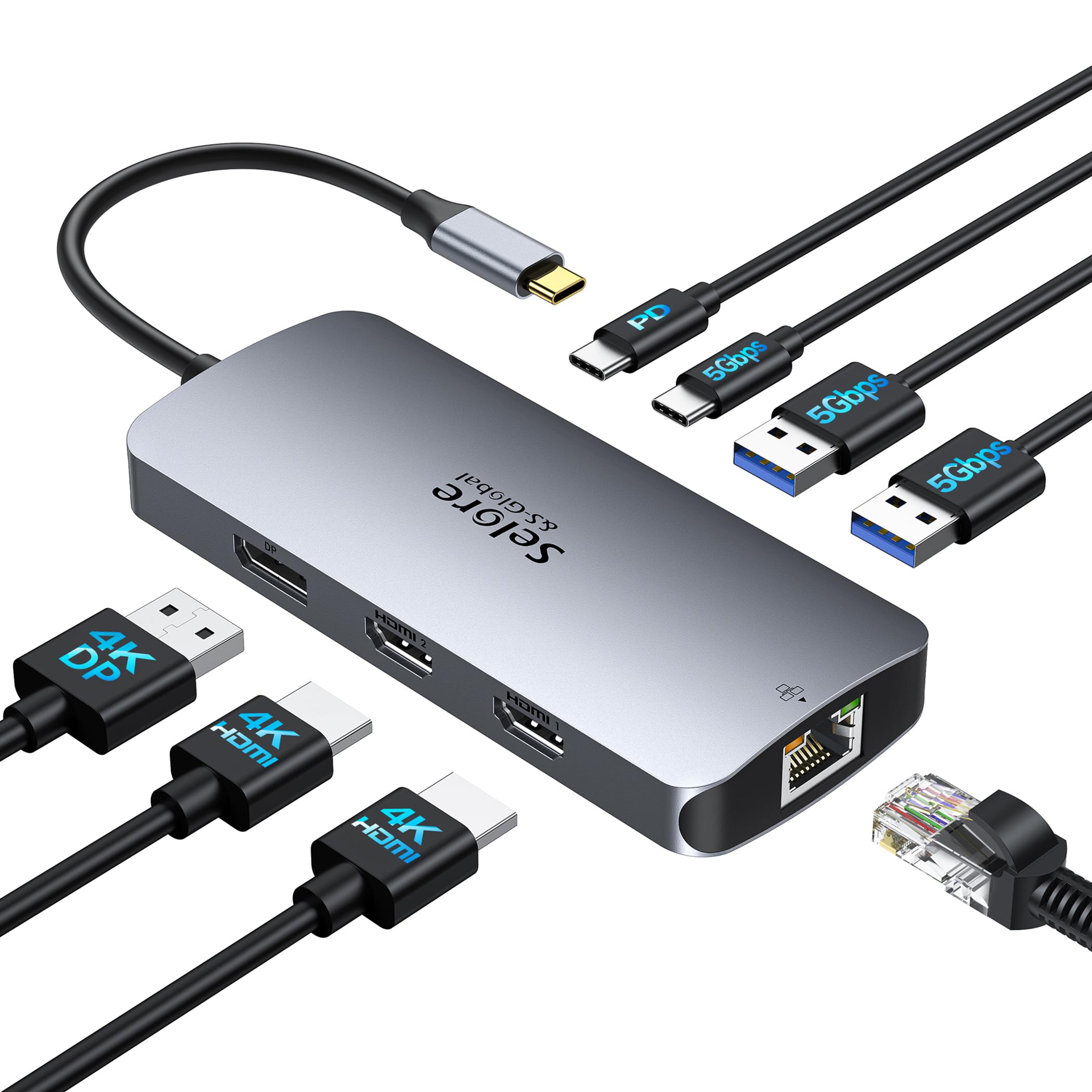 Foto 2 pulgar | Estación De Acoplamiento Usb C Selore Con Doble Monitor Y Triple Pantalla 4k - Venta Internacional.