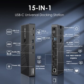Foto 2 | Estación De Acoplamiento Wavlink Displaylink Para Triple Monitor 4k 60 Hz - Venta Internacional.