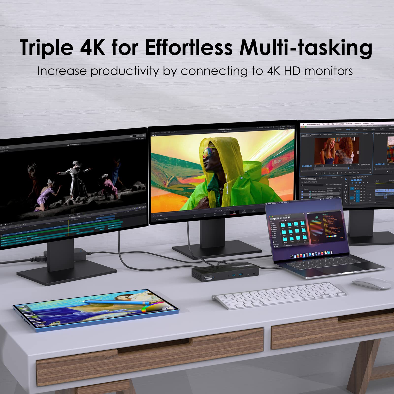 Foto 4 pulgar | Estación De Acoplamiento Wavlink Displaylink Para Triple Monitor 4k 60 Hz - Venta Internacional.