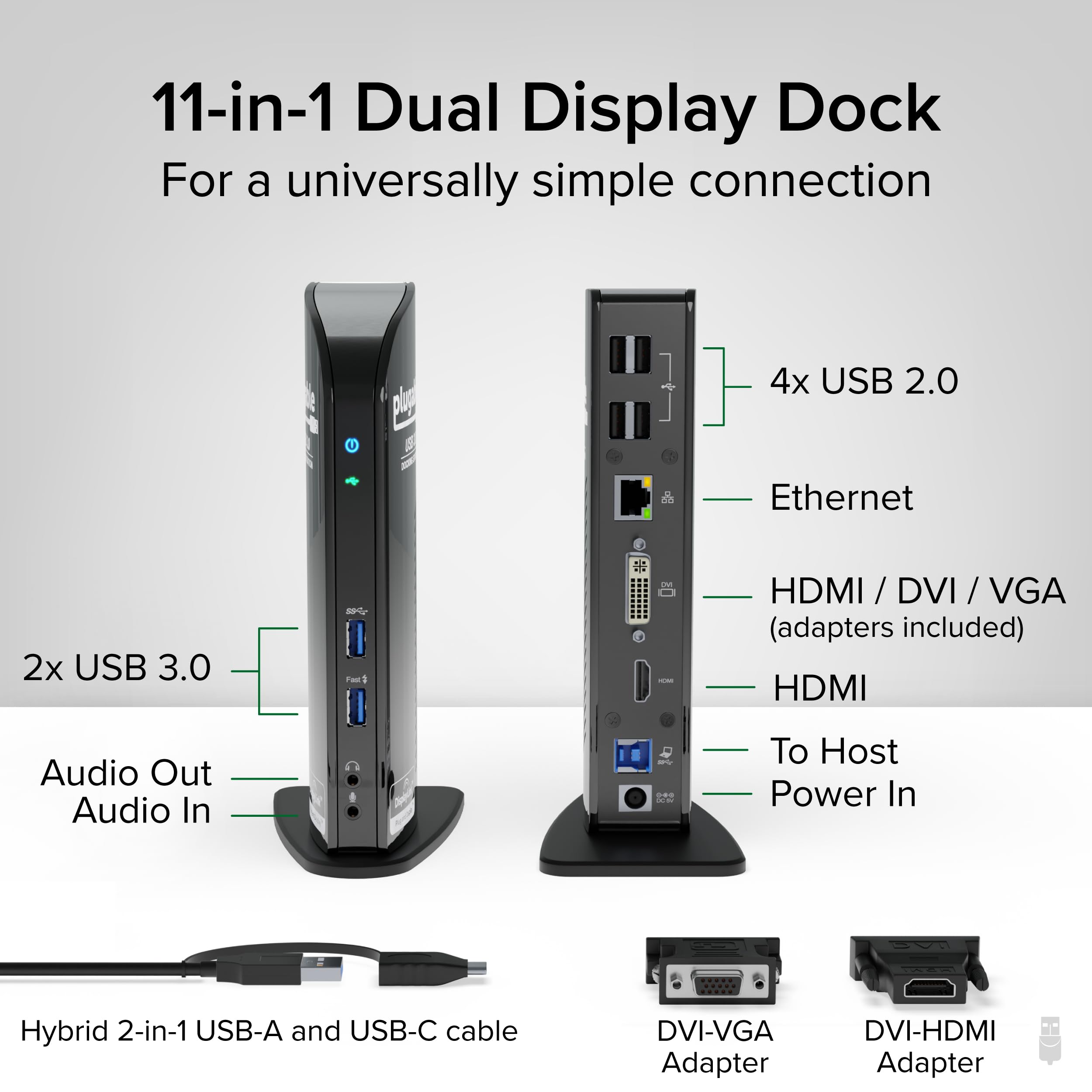 Foto 2 | Estación De Acoplamiento Ud-3900 Usb 3.0 Dual Hdmi Windows/mac - Venta Internacional.