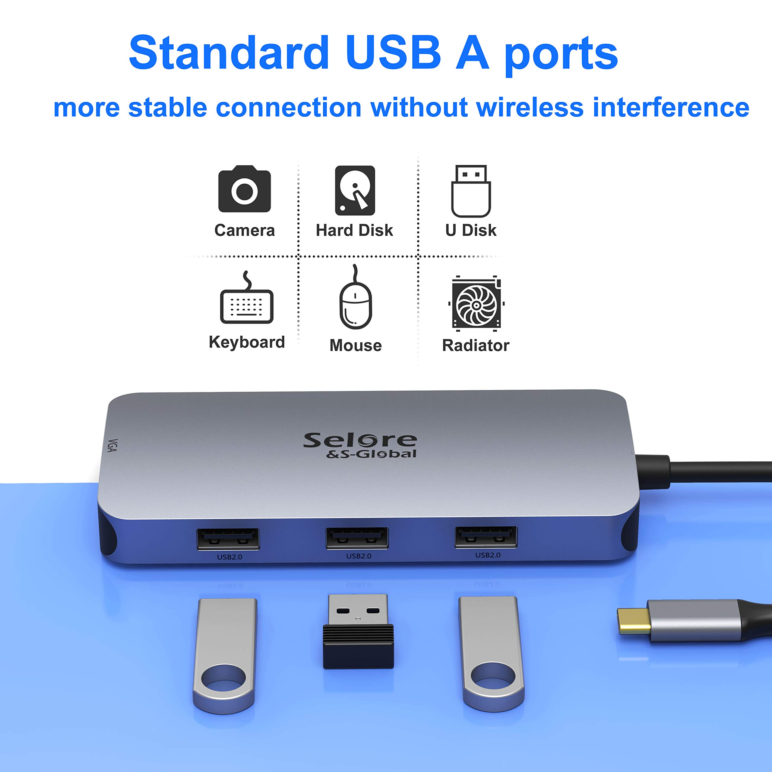 Foto 7 pulgar | Adaptador Usb C A Hdmi Dual, Estación De Acoplamiento 7 En 1 Para Dell Xps - Venta Internacional.