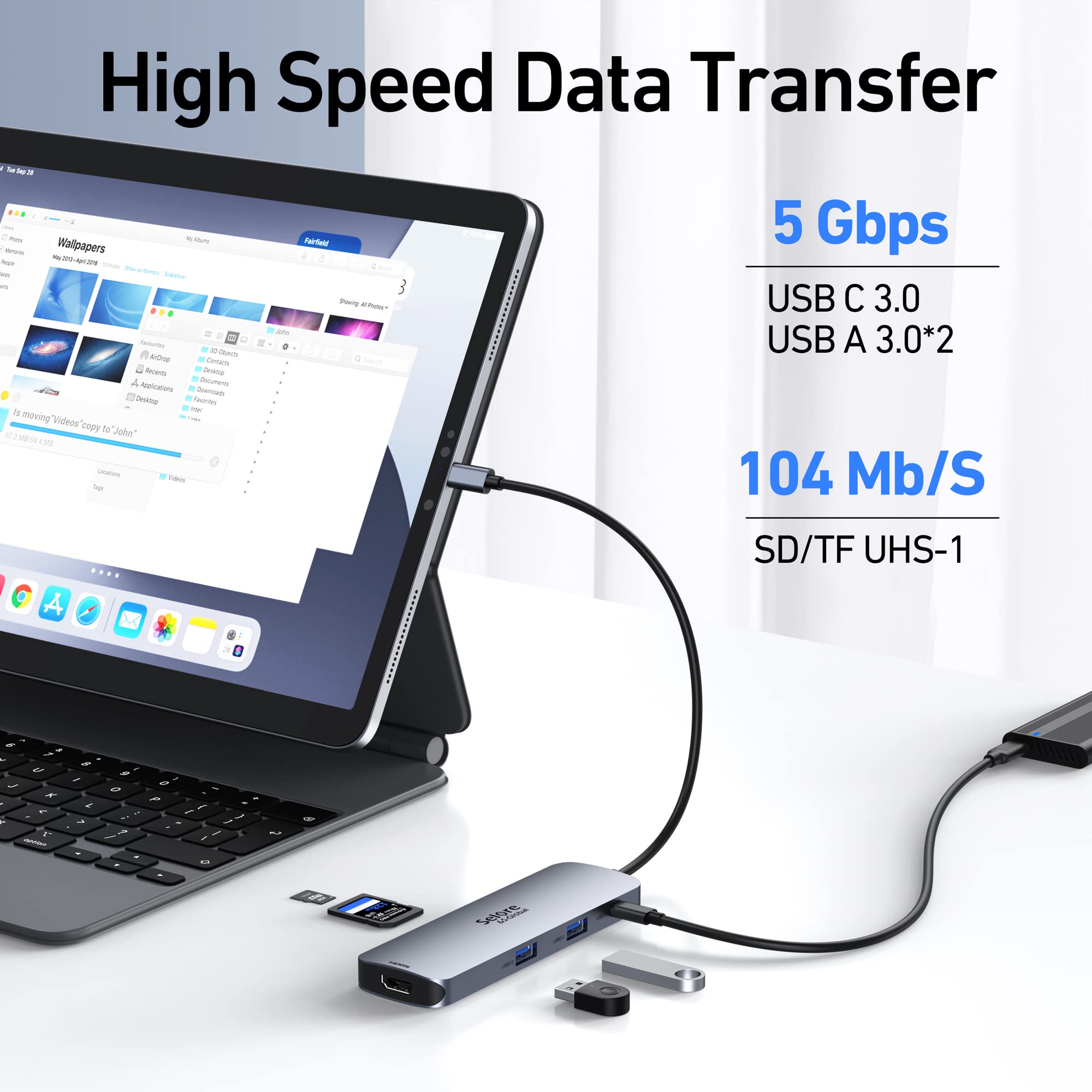 Foto 7 pulgar | Adaptador Hdmi Dual 8 En 1 Para Estación De Acoplamiento Usb C Selore - Venta Internacional.