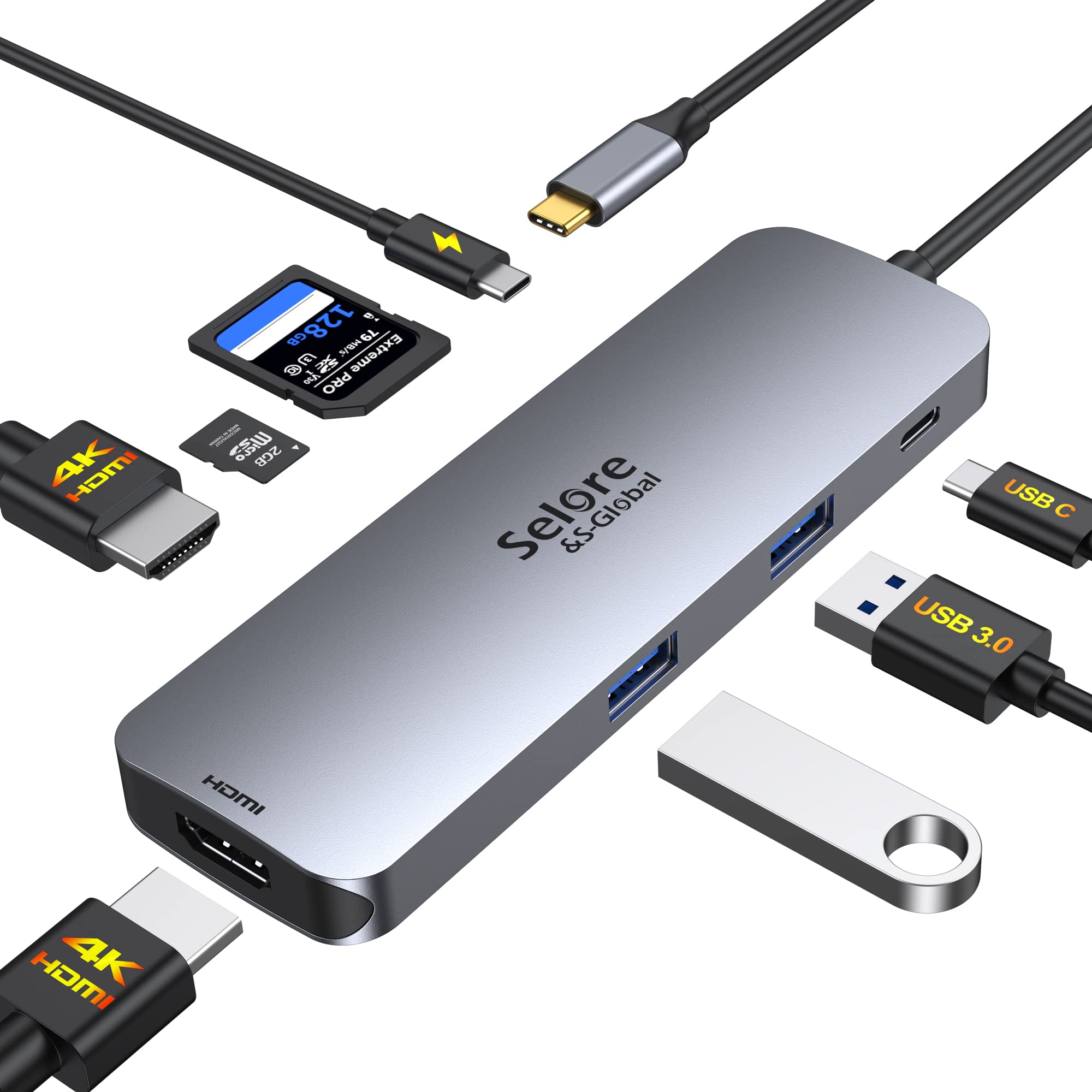 Foto 8 pulgar | Adaptador Hdmi Dual 8 En 1 Para Estación De Acoplamiento Usb C Selore - Venta Internacional.