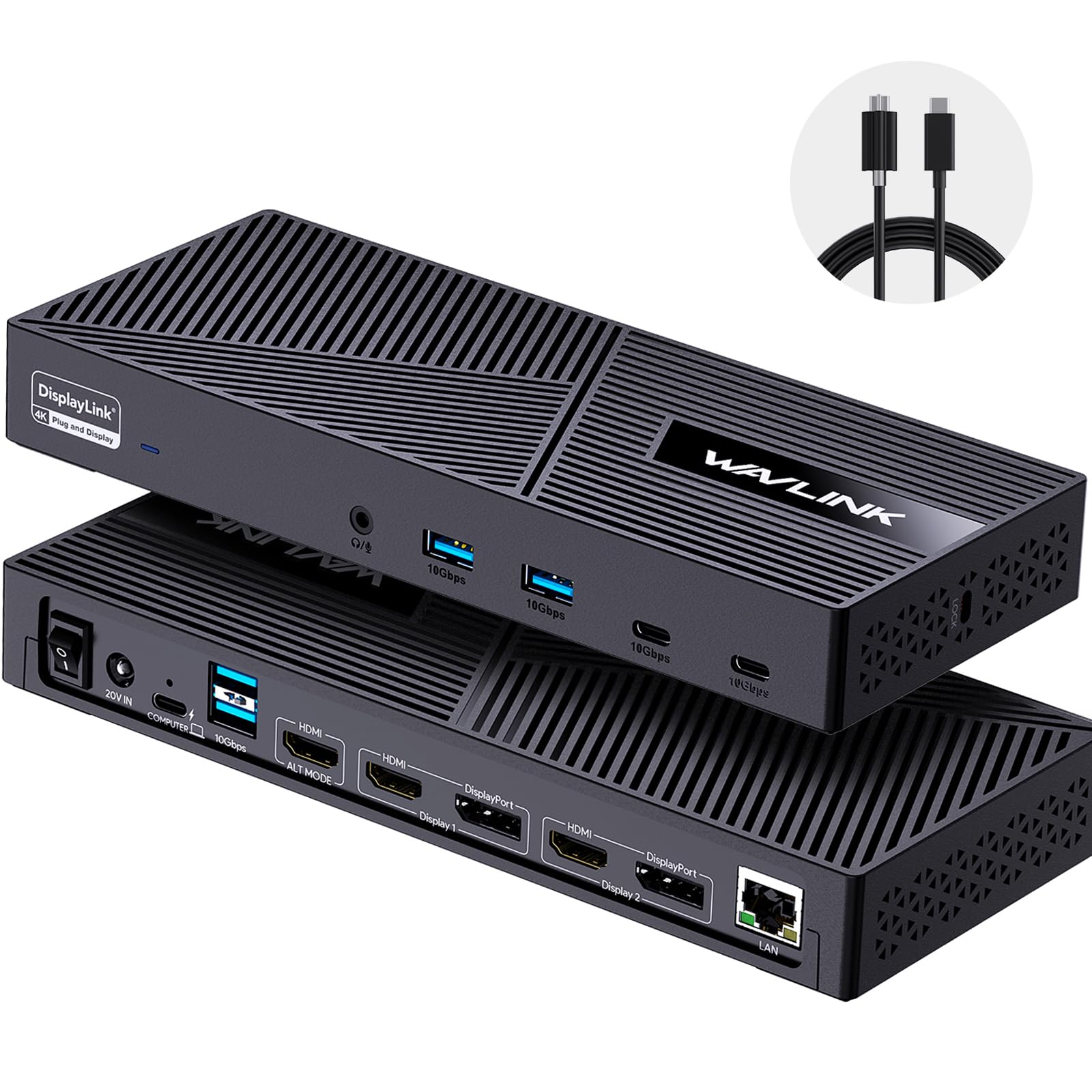 Foto 2 pulgar | Estación De Acoplamiento Wavlink Displaylink 15 En 1 De 130 W Con 3 Monitores - Venta Internacional.
