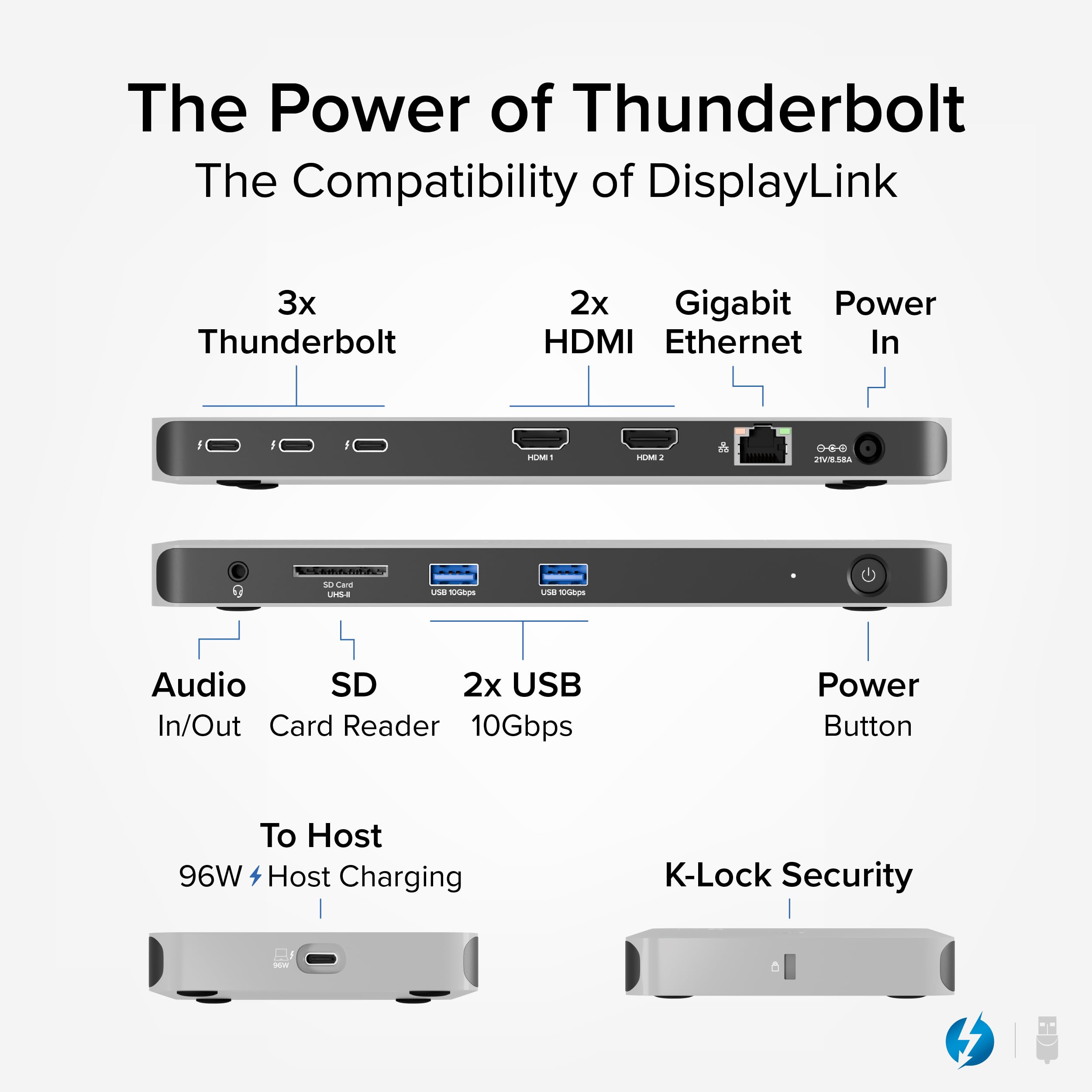 Foto 3 pulgar | Monitores Cuádruples Tbt-6950pd Enchufables Thunderbolt 4 De 100 W - Venta Internacional.