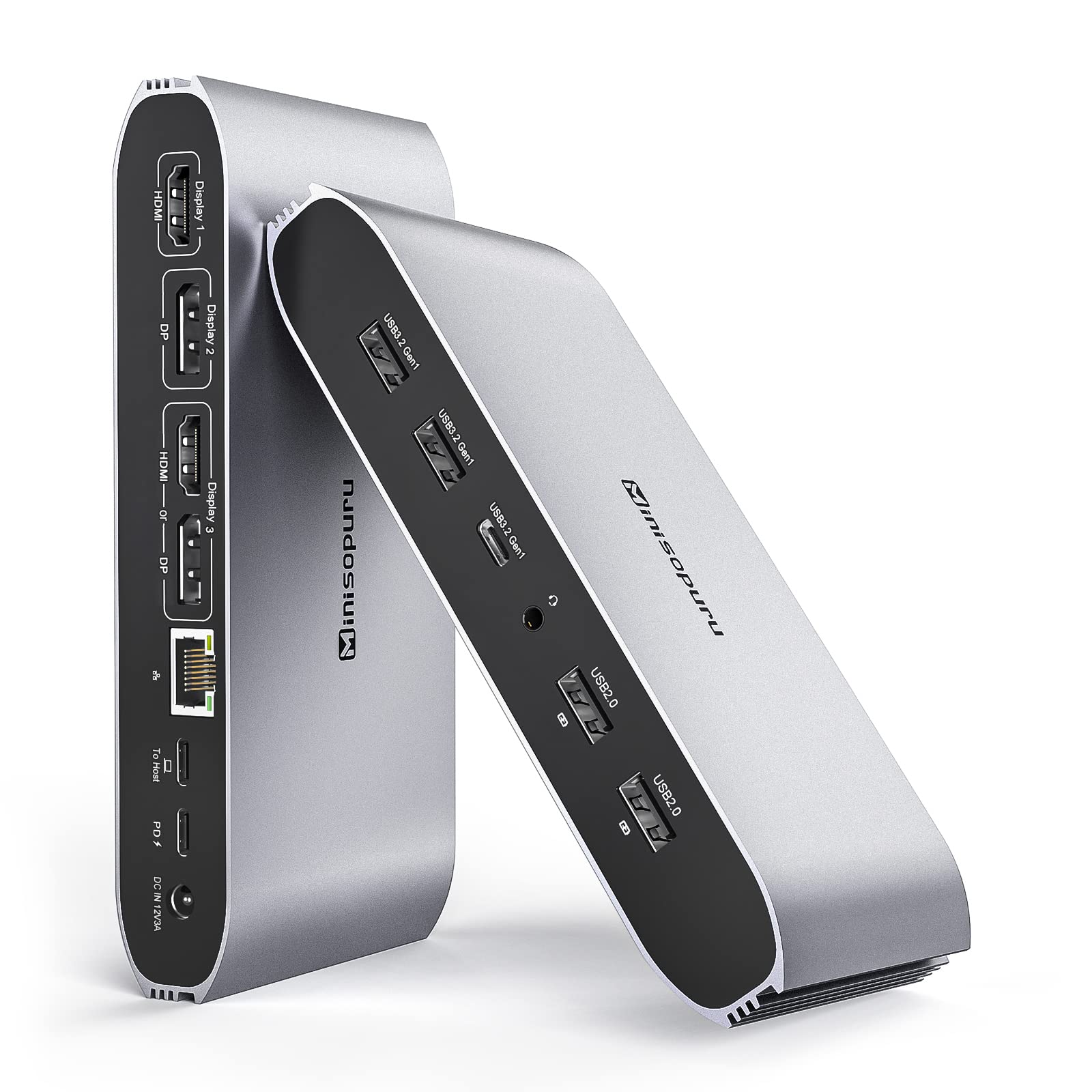 Estación De Acoplamiento Minisopuru Displaylink De Triple Pantalla De 100 W - Venta Internacional.