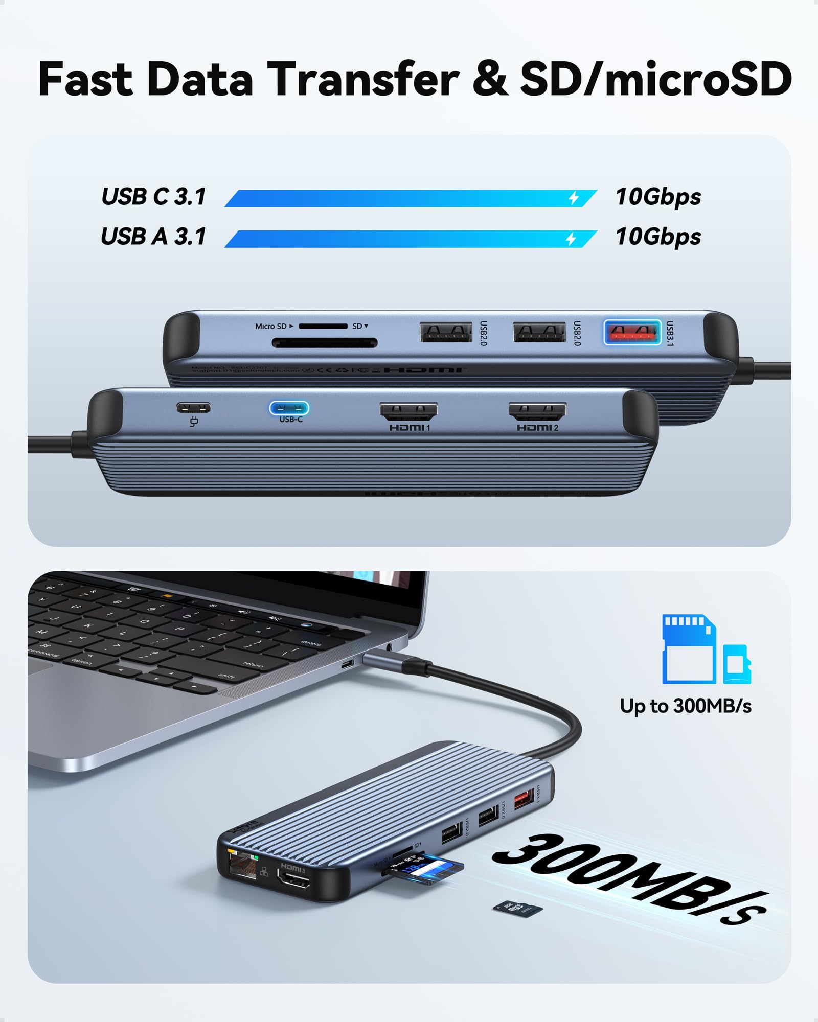 Foto 8 pulgar | Estación De Acoplamiento Selore 12 En 1 Usb C Con 3 Monitores Triples Hdmi - Venta Internacional.
