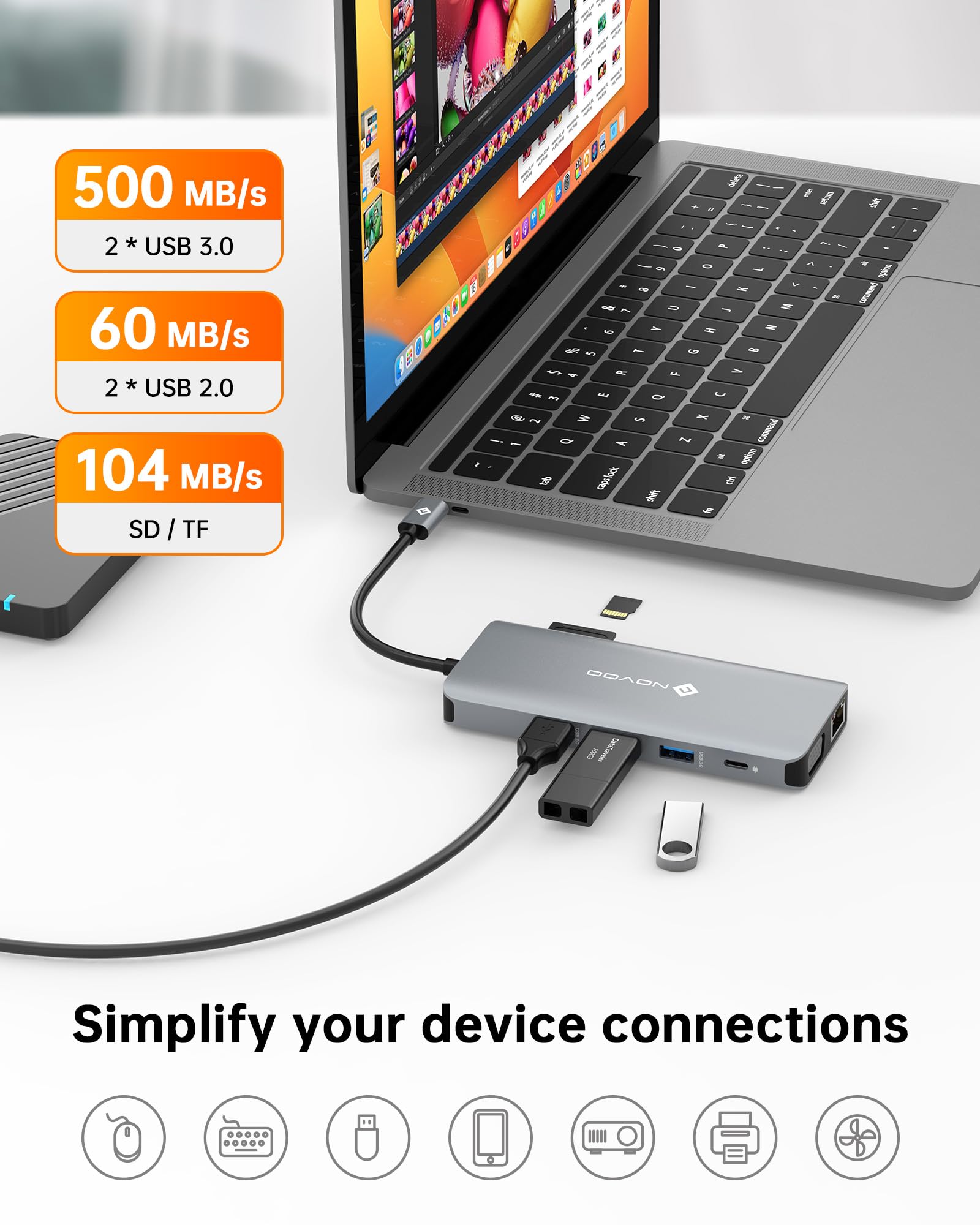 Foto 6 pulgar | Estación De Acoplamiento Usb C Novoo 11 En 1, Doble Hdmi, Vga, 100 W Pd - Venta Internacional.