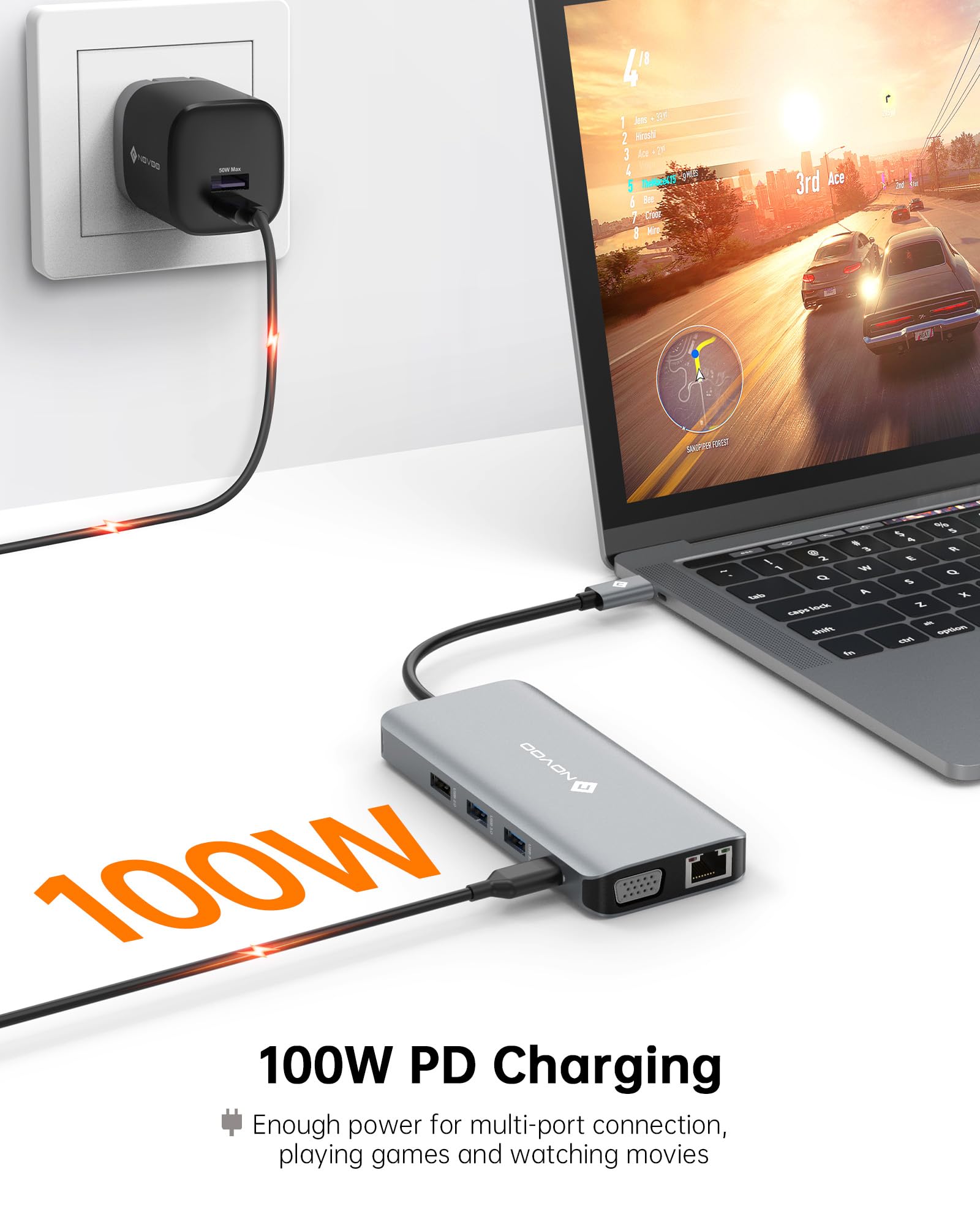 Foto 7 pulgar | Estación De Acoplamiento Usb C Novoo 11 En 1, Doble Hdmi, Vga, 100 W Pd - Venta Internacional.