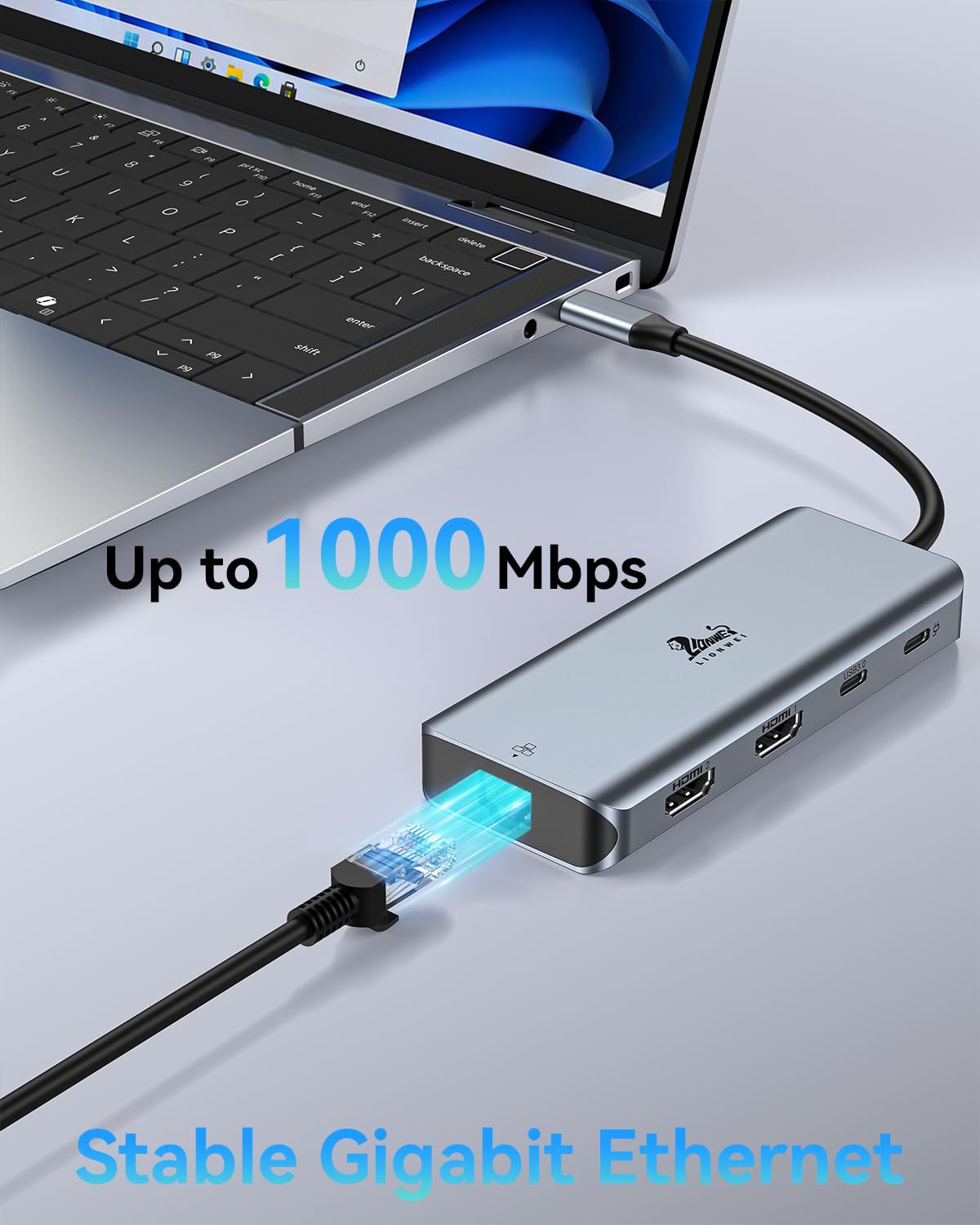 Foto 6 pulgar | Estación De Acoplamiento Usb C Lionwei 9 En 1 Con Doble Hdmi 4k 100w Pd - Venta Internacional.