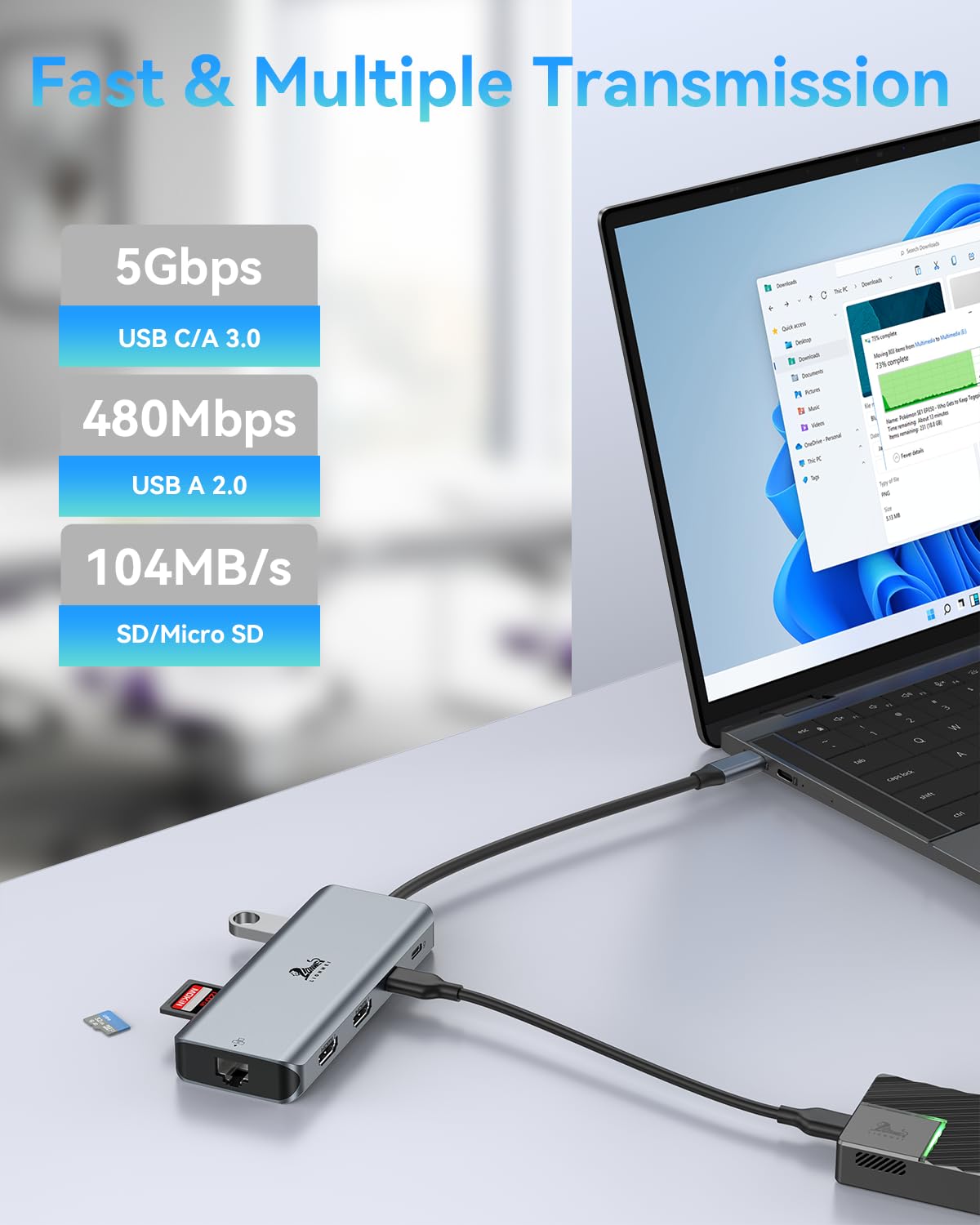 Foto 7 pulgar | Estación De Acoplamiento Usb C Lionwei 9 En 1 Con Doble Hdmi 4k 100w Pd - Venta Internacional.
