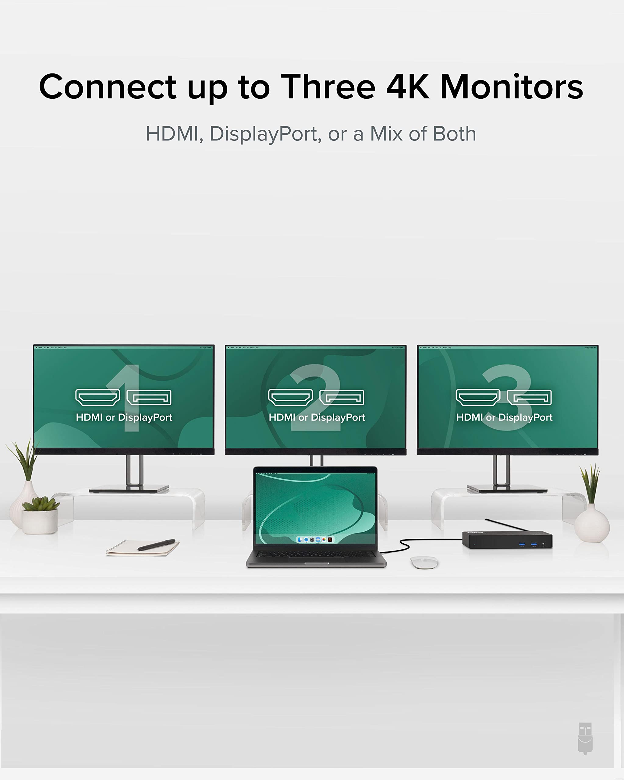 Foto 4 pulgar | Estación de Acoplamiento Usb C Triple Monitor 4k 12 en 1 Enchufable - Venta Internacional