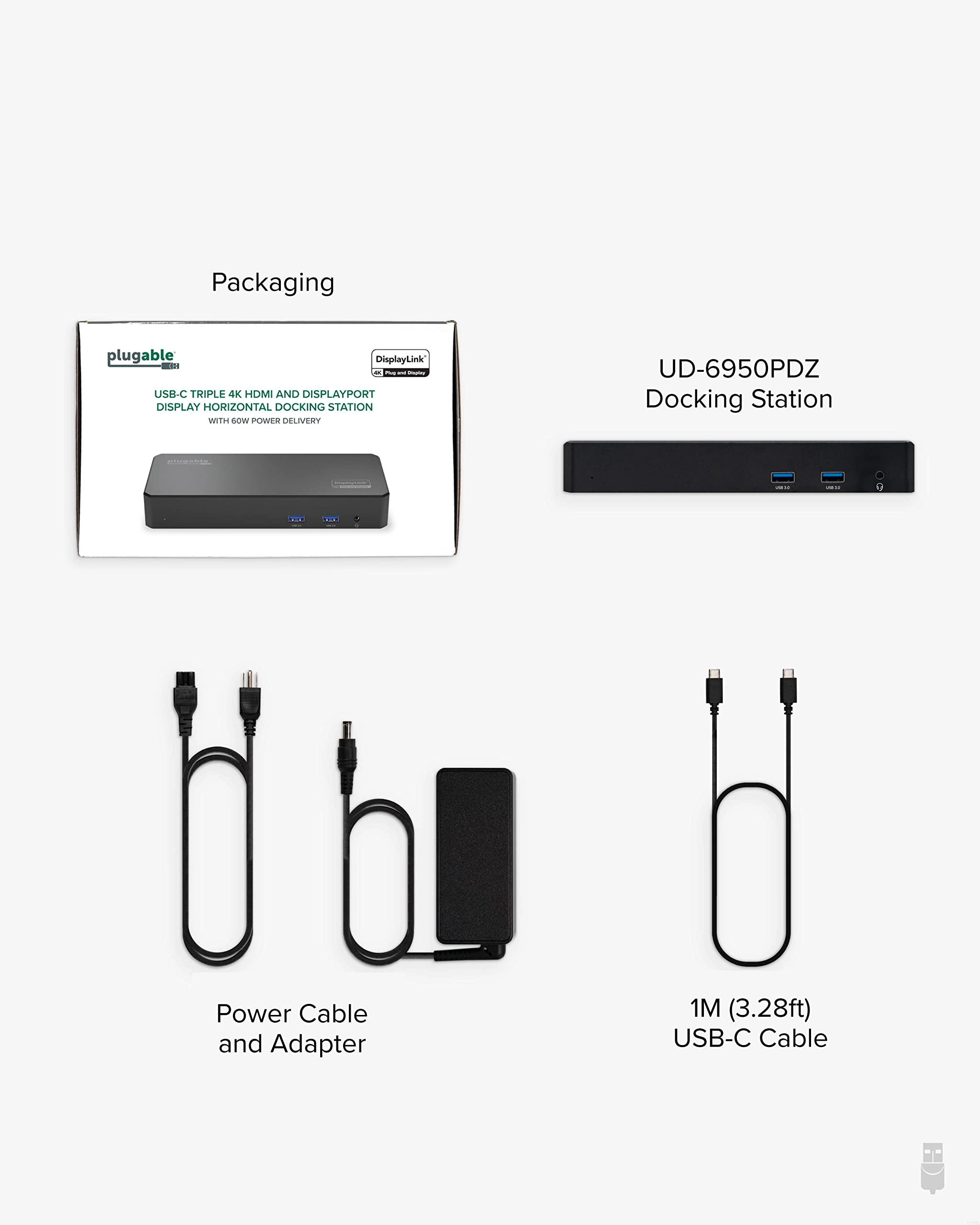 Foto 7 pulgar | Estación de Acoplamiento Usb C Triple Monitor 4k 12 en 1 Enchufable - Venta Internacional