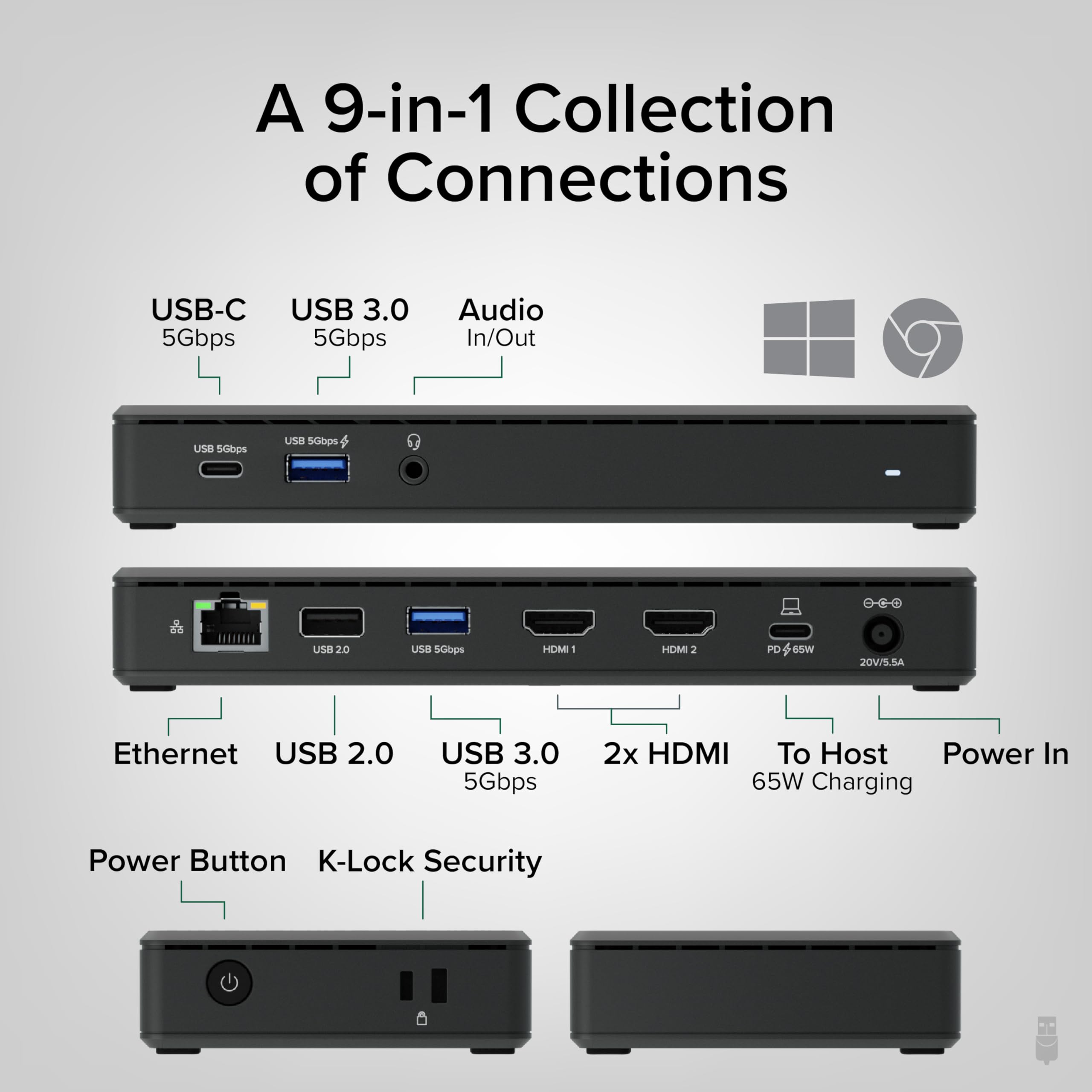 Foto 3 pulgar | Estación de Acoplamiento Usb C con Doble Monitor 2 Hdmi 4k 65 W - Venta Internacional