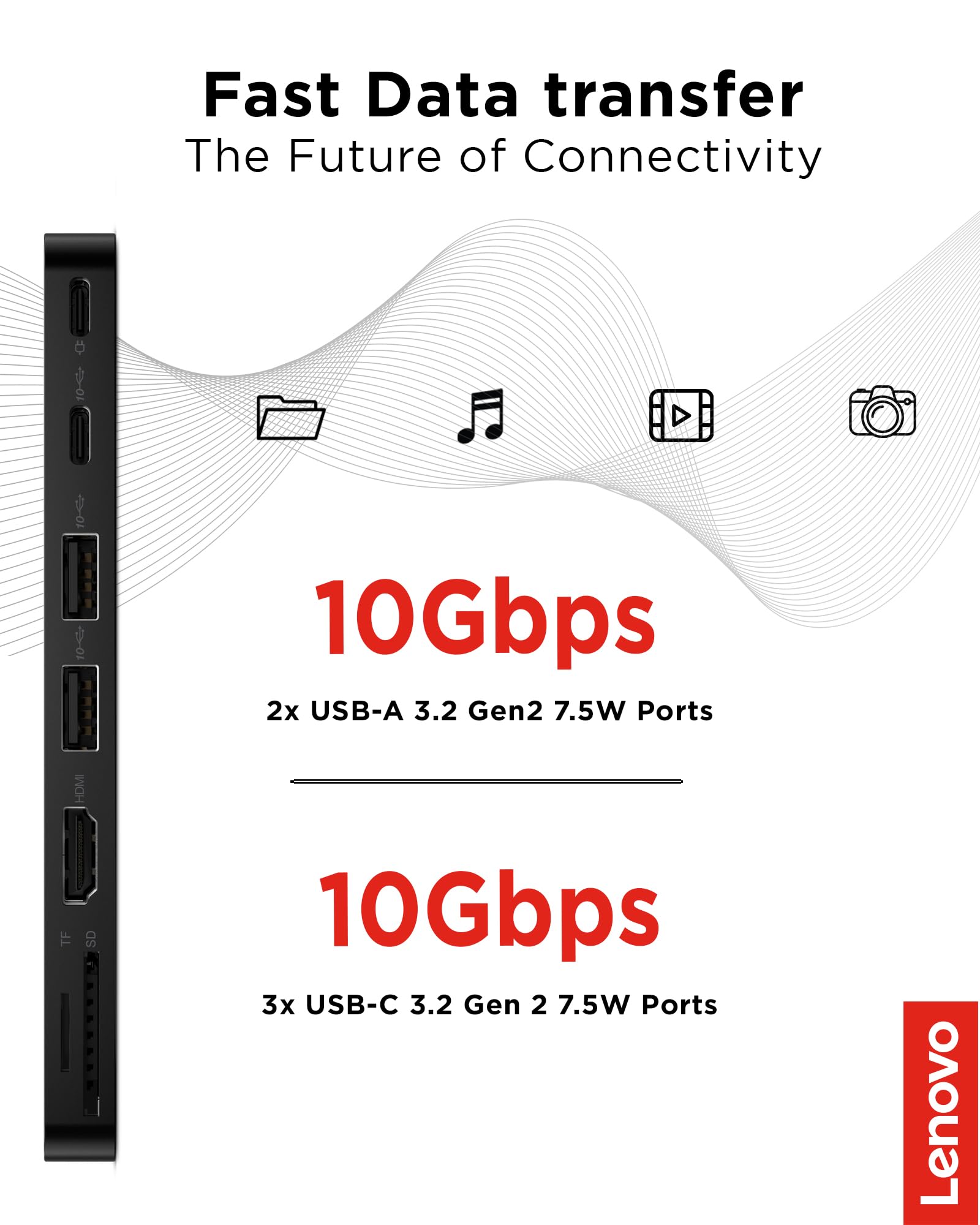 Foto 7 pulgar | Dock Lenovo Usb-c Slim Travel, 8 Puertos, 65 W, Pantalla Pd 4k - Venta Internacional.