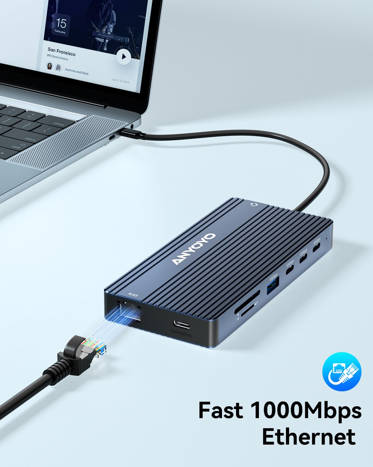 Foto 8 pulgar | Estación De Acoplamiento Anyoyo Usb C Dual Hdmi 4k 60 Hz 14 En 1 - Venta Internacional.
