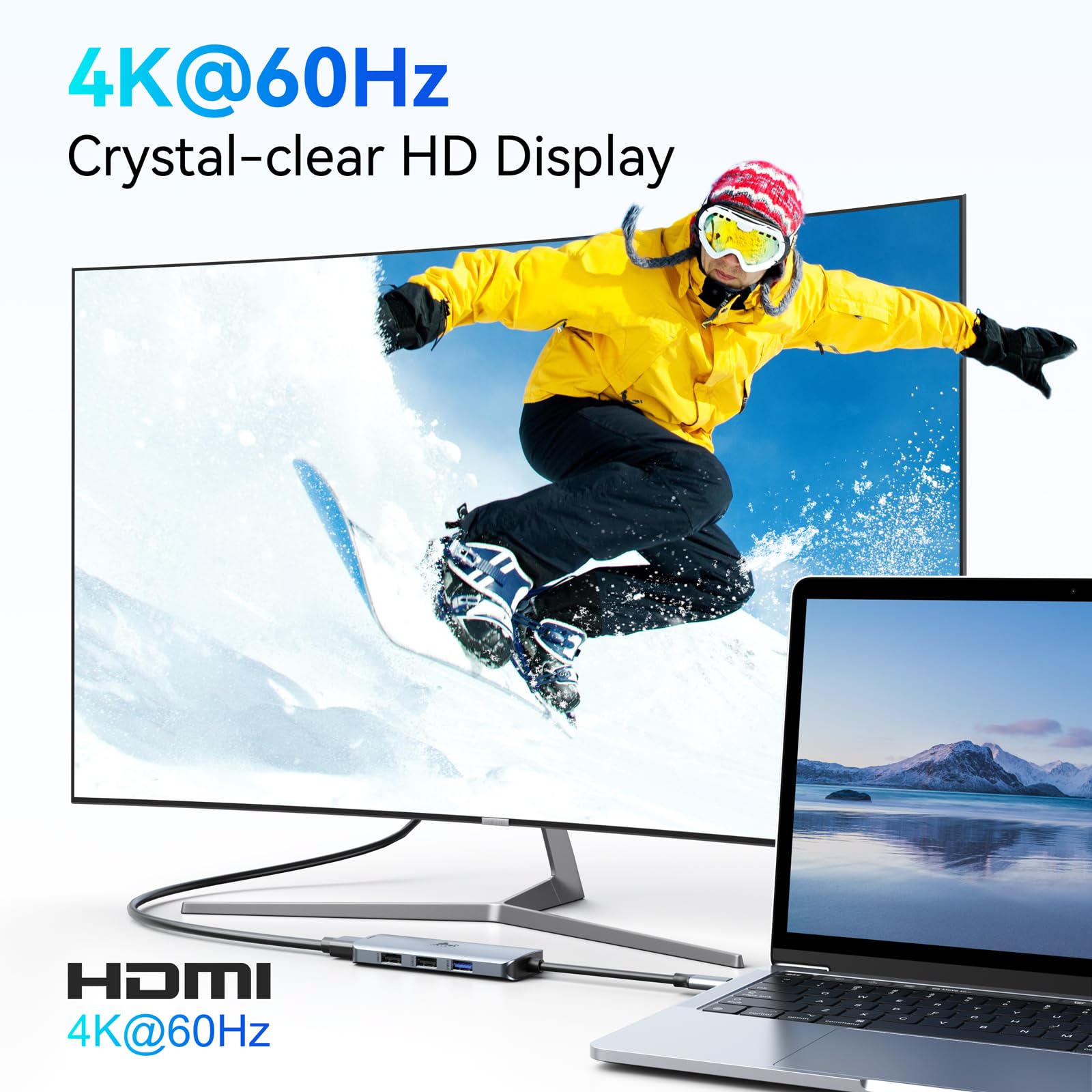 Foto 6 pulgar | Estación De Acoplamiento Usb C Con Doble Monitor Lionwei Hub 6 En 1 De 100 W - Venta Internacional.