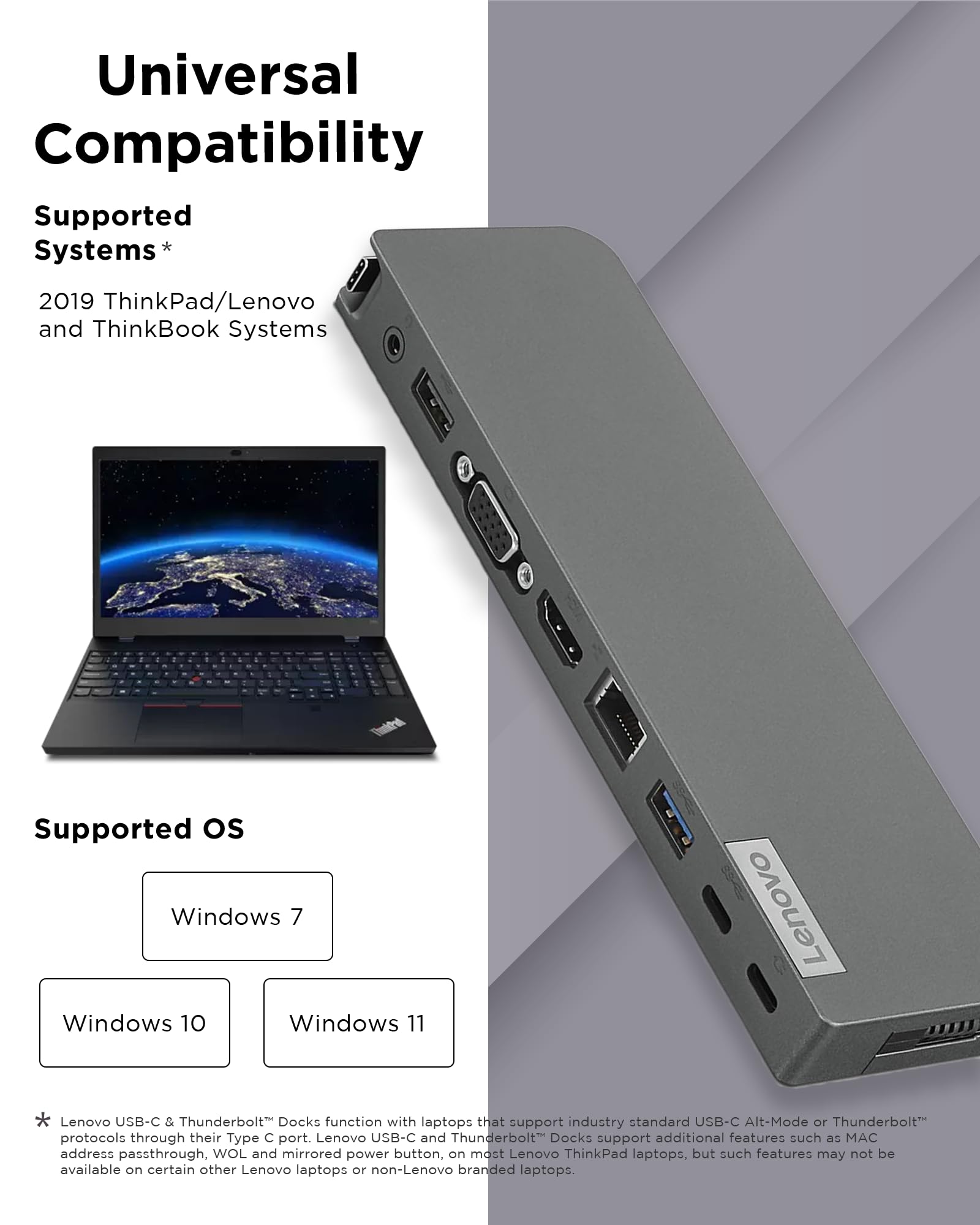 Foto 6 pulgar | Base Portátil Lenovo Usb-c Mini Dock con Hdmi Vga y Usb 3.1 - Venta Internacional