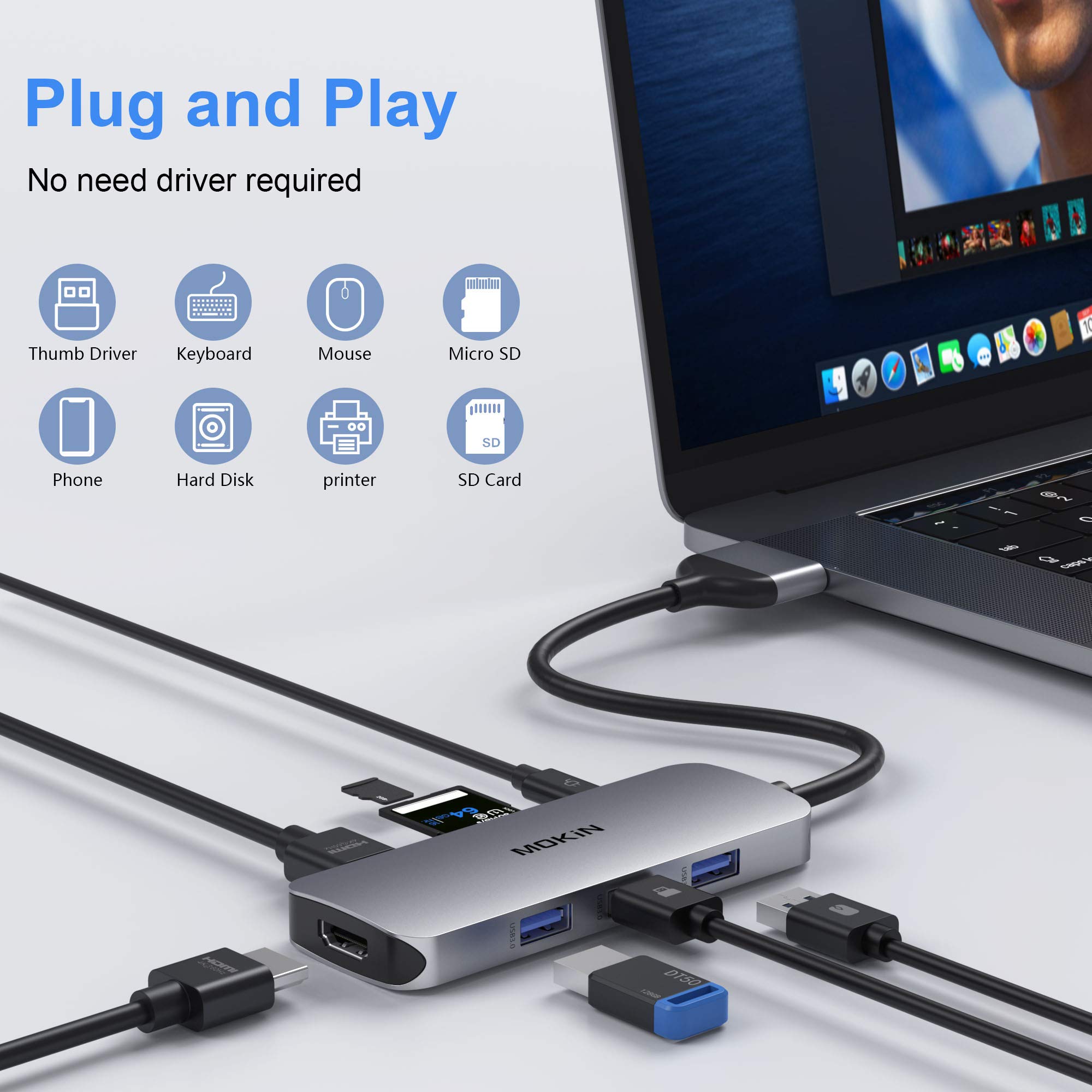 Foto 7 pulgar | Estación De Acoplamiento Mokin Para Macbook Pro/Air-Venta Internacional