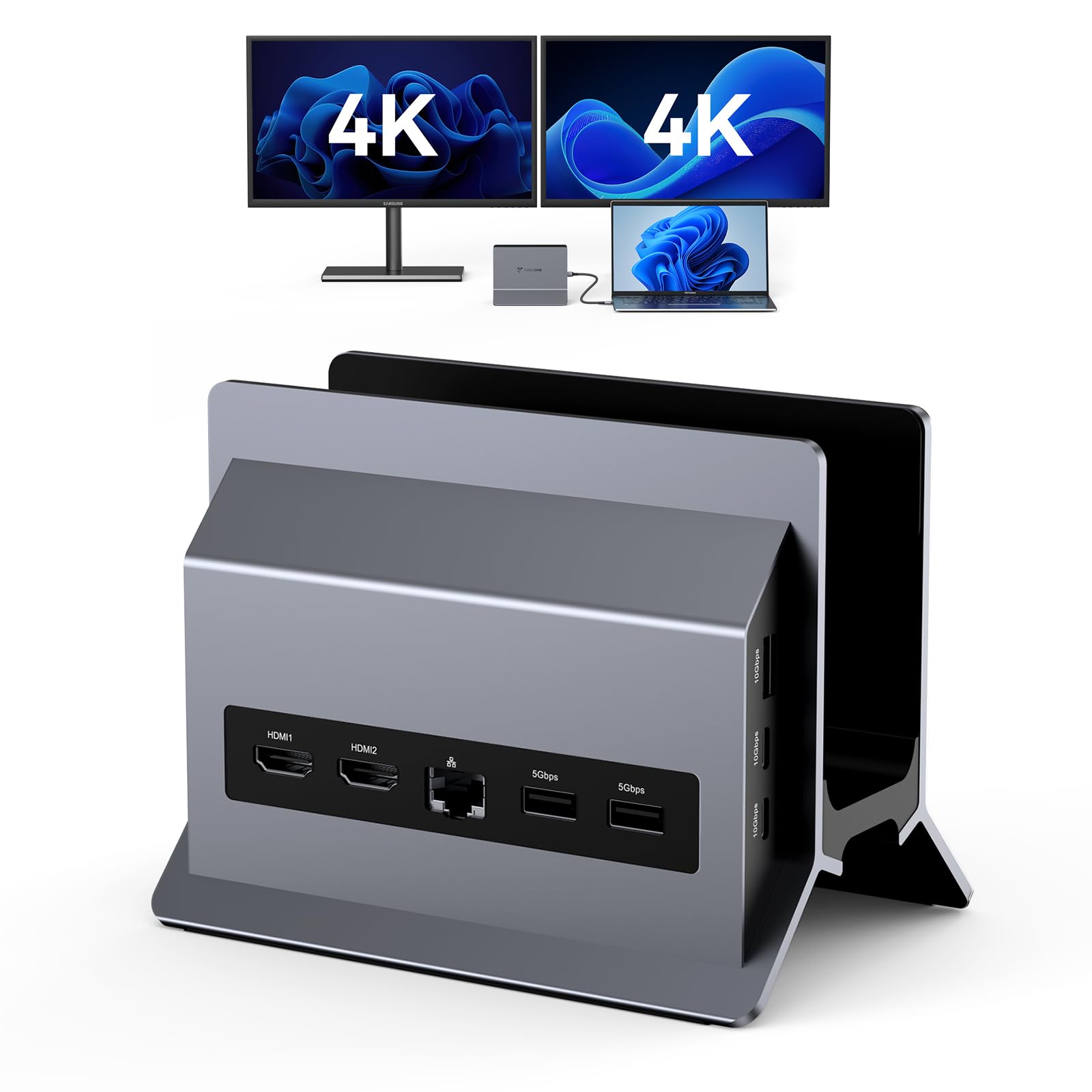 Foto 2 pulgar | Estación de Acoplamiento para Ordenador Portátil Tobenone Dual Monitor 4k @60hz 100w - Venta Internacional