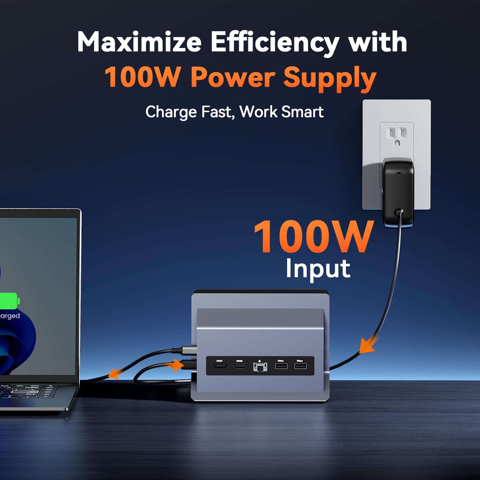 Foto 5 pulgar | Estación de Acoplamiento para Ordenador Portátil Tobenone Dual Monitor 4k @60hz 100w - Venta Internacional