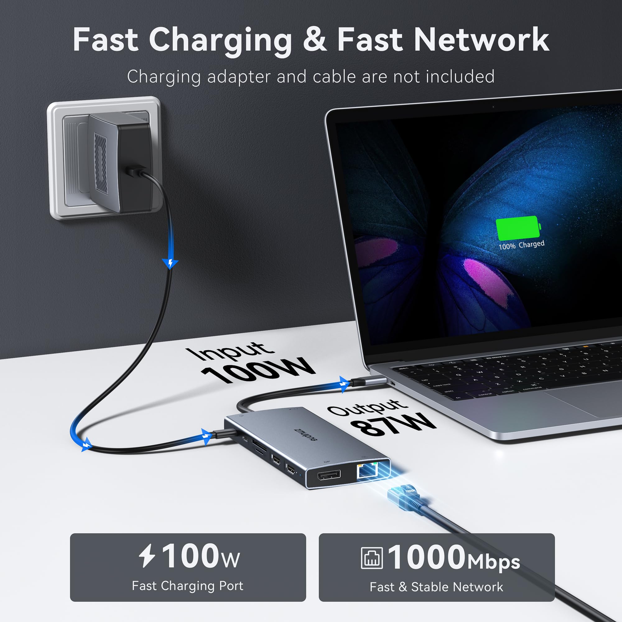 Foto 7 pulgar | Estación De Acoplamiento Usb C Para Portátil Zmuipng 15 En 1 Con 2 Hdmi 4k @60hz - Venta Internacional.