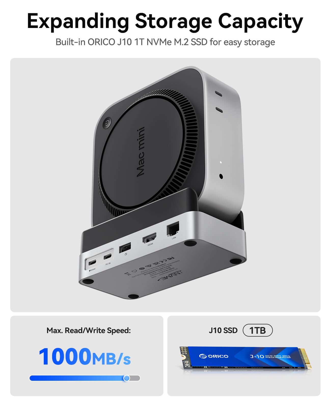 Foto 4 pulgar | Soporte Y Base Para Mac Mini M4 Orico Con Ssd De 1 Tb - Venta Internacional.