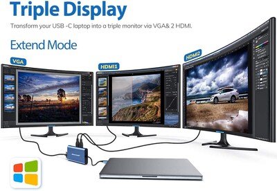 Foto 3 | Estación De Acoplamiento Hiearcool Usb C 11 En 1 Con Triple Pantalla 4k - Venta Internacional.