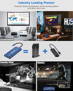 Foto 4 | Estación De Acoplamiento Hiearcool Usb C 11 En 1 Con Triple Pantalla 4k - Venta Internacional.