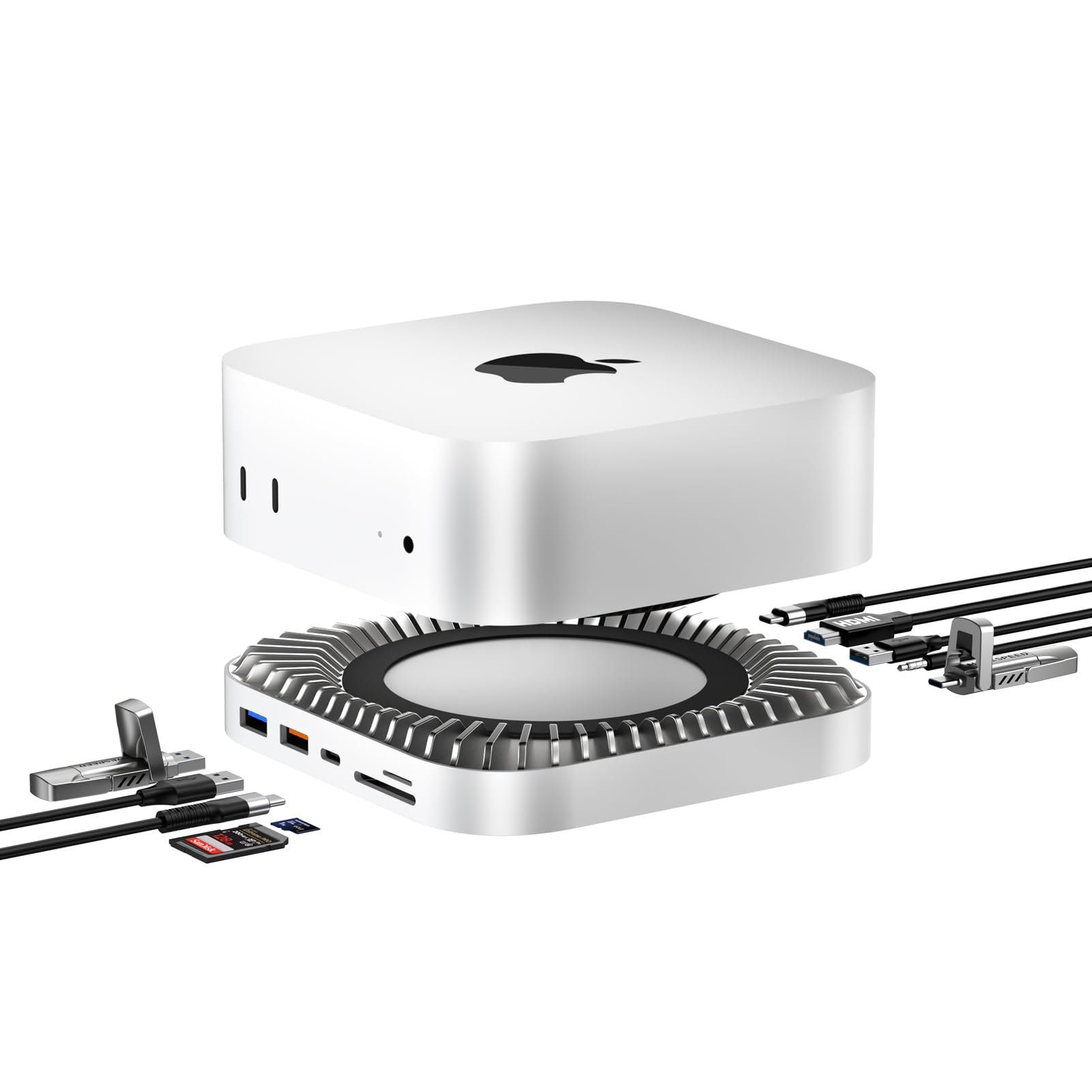 Estación De Acoplamiento Stand Hub Con Carcasa Ssd Para Mac Mini M4 - Venta Internacional.