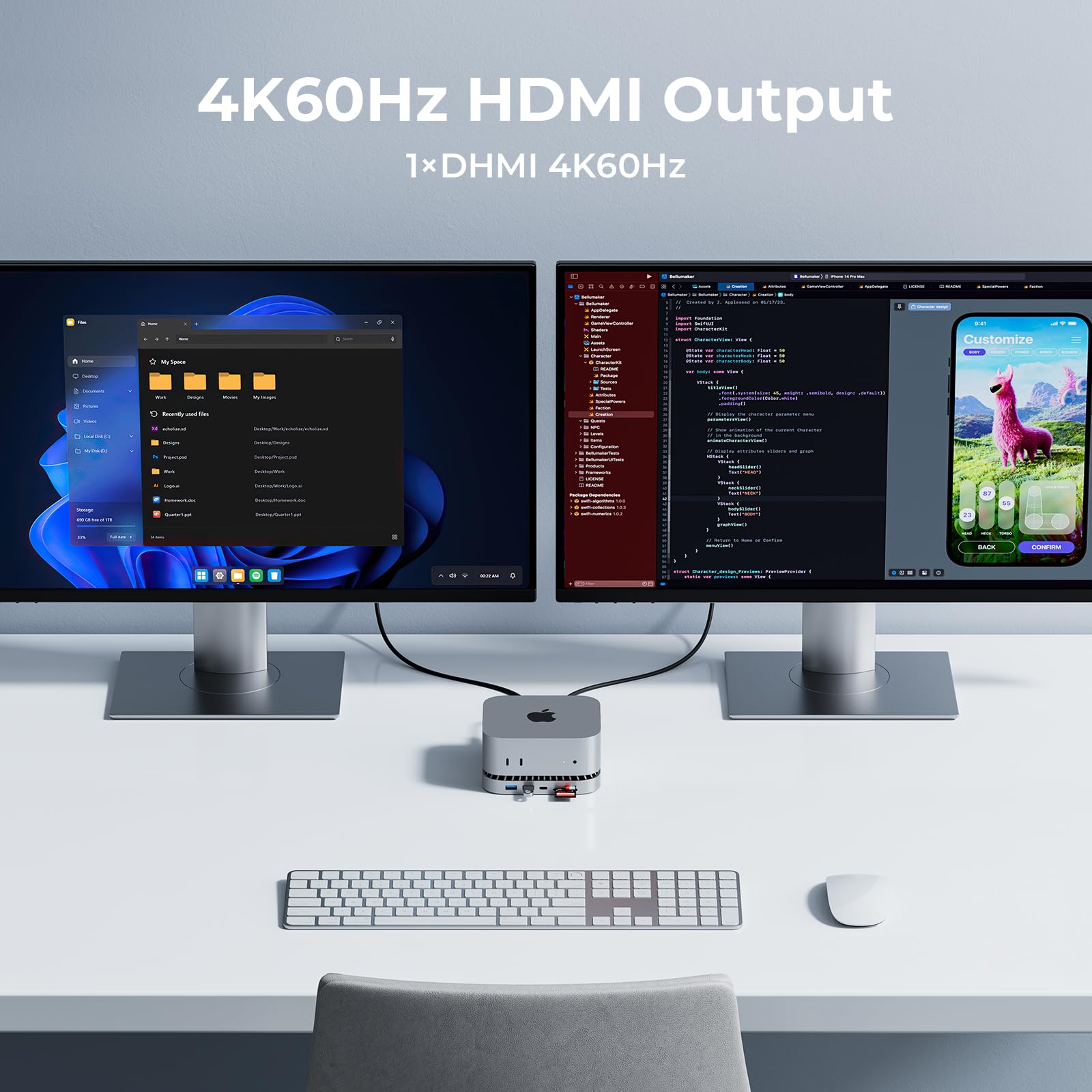Foto 5 | Estación De Acoplamiento Stand Hub Con Carcasa Ssd Para Mac Mini M4 - Venta Internacional.