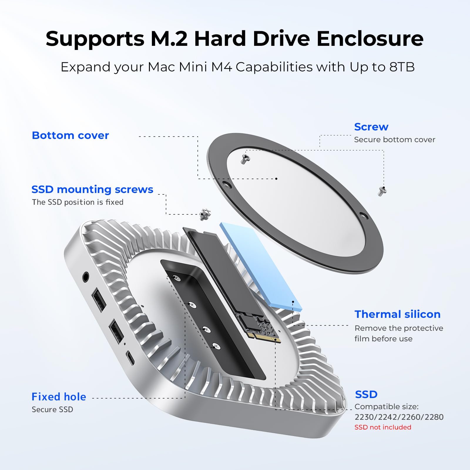 Foto 5 pulgar | Base Y Soporte Giissmo Para Mac Mini M4/m4 Pro 2024 Con Carcasa Ssd - Venta Internacional.