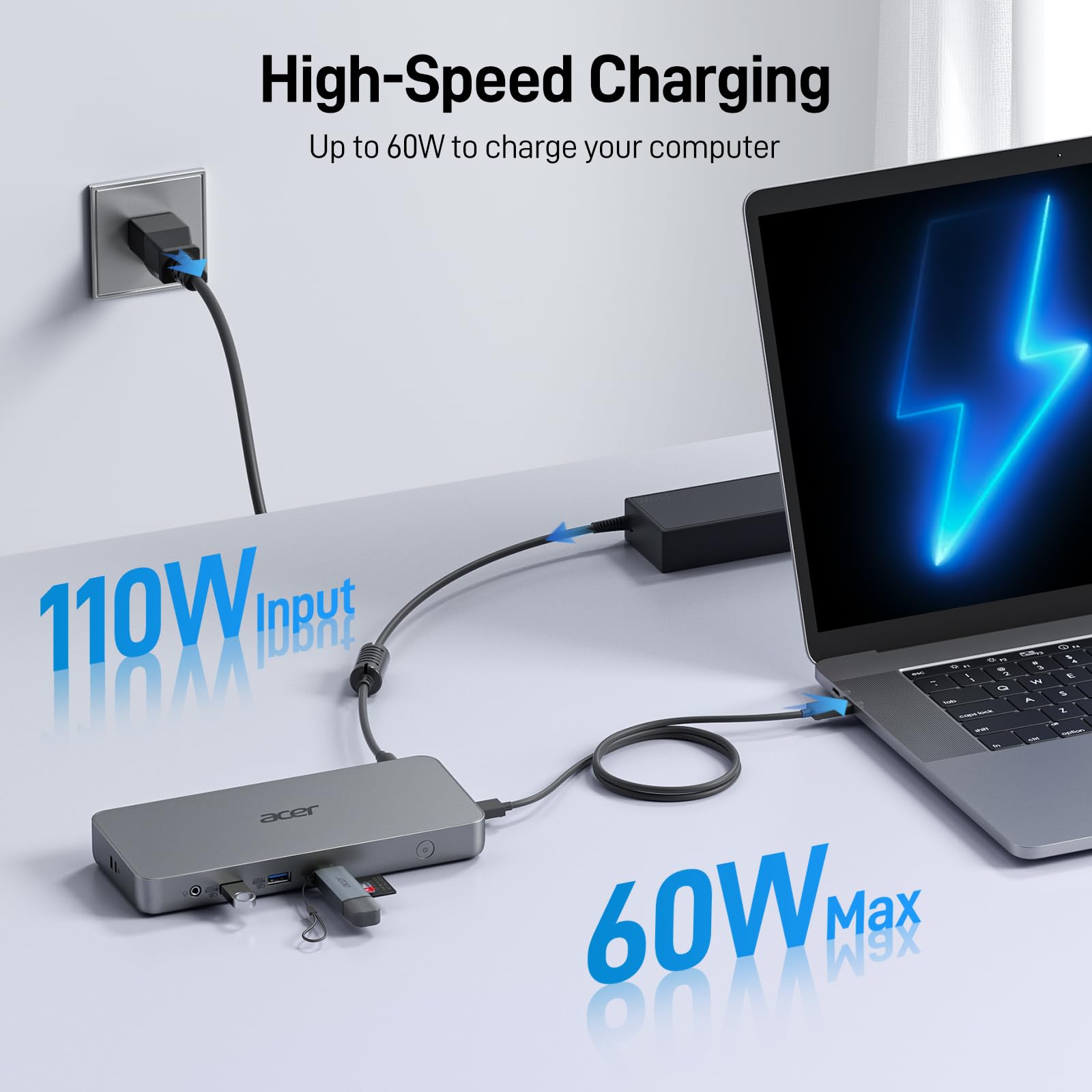 Foto 6 pulgar | Estación de Acoplamiento Acer 14 en 1 Triple Pantalla Usb-c 60 W - Venta Internacional