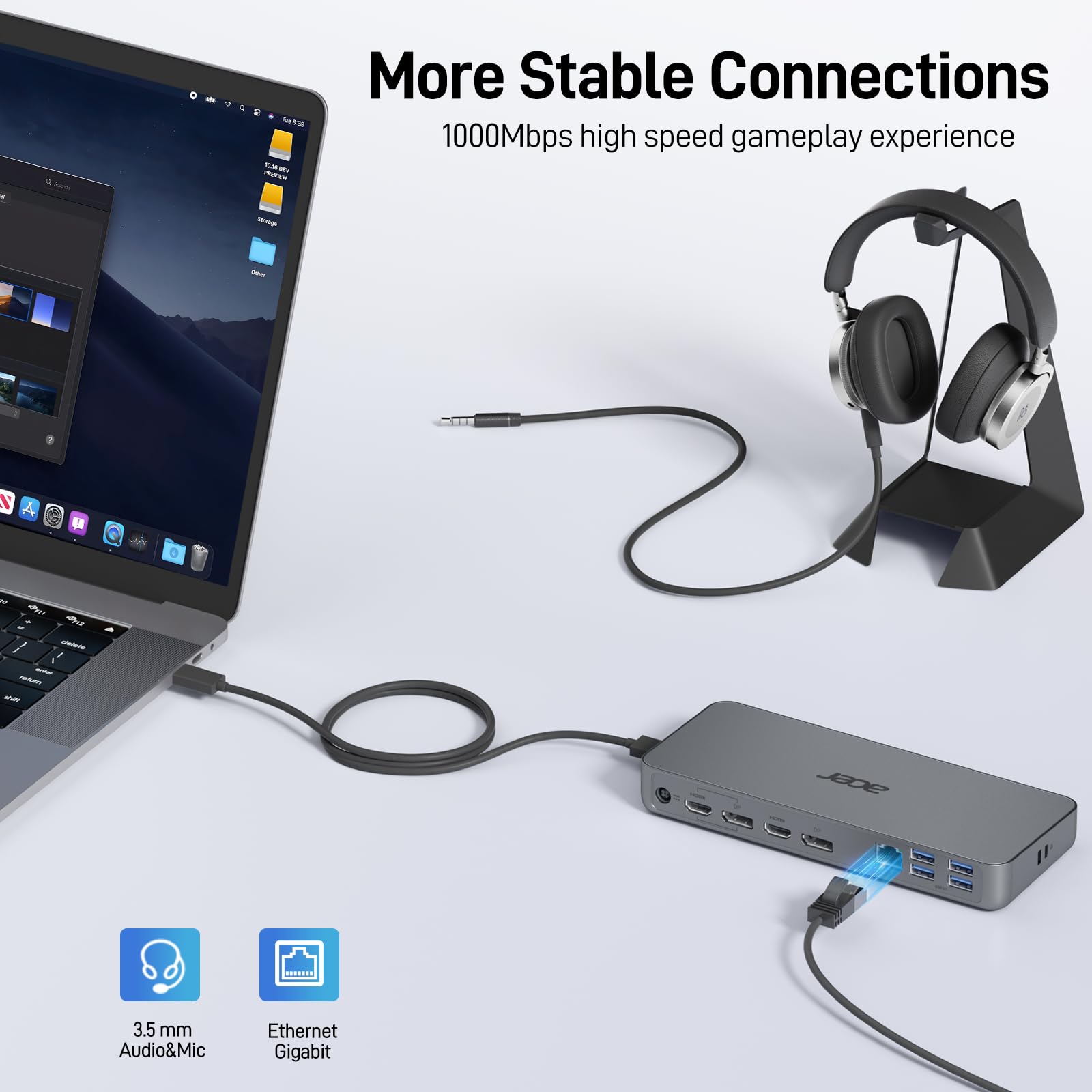 Foto 7 pulgar | Estación de Acoplamiento Acer 14 en 1 Triple Pantalla Usb-c 60 W - Venta Internacional