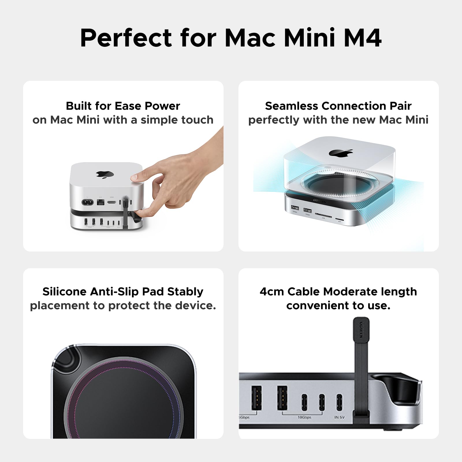 Foto 6 pulgar | Base Y Soporte Con Carcasa Ssd Nvme Para Mac Mini M4 - Venta Internacional.