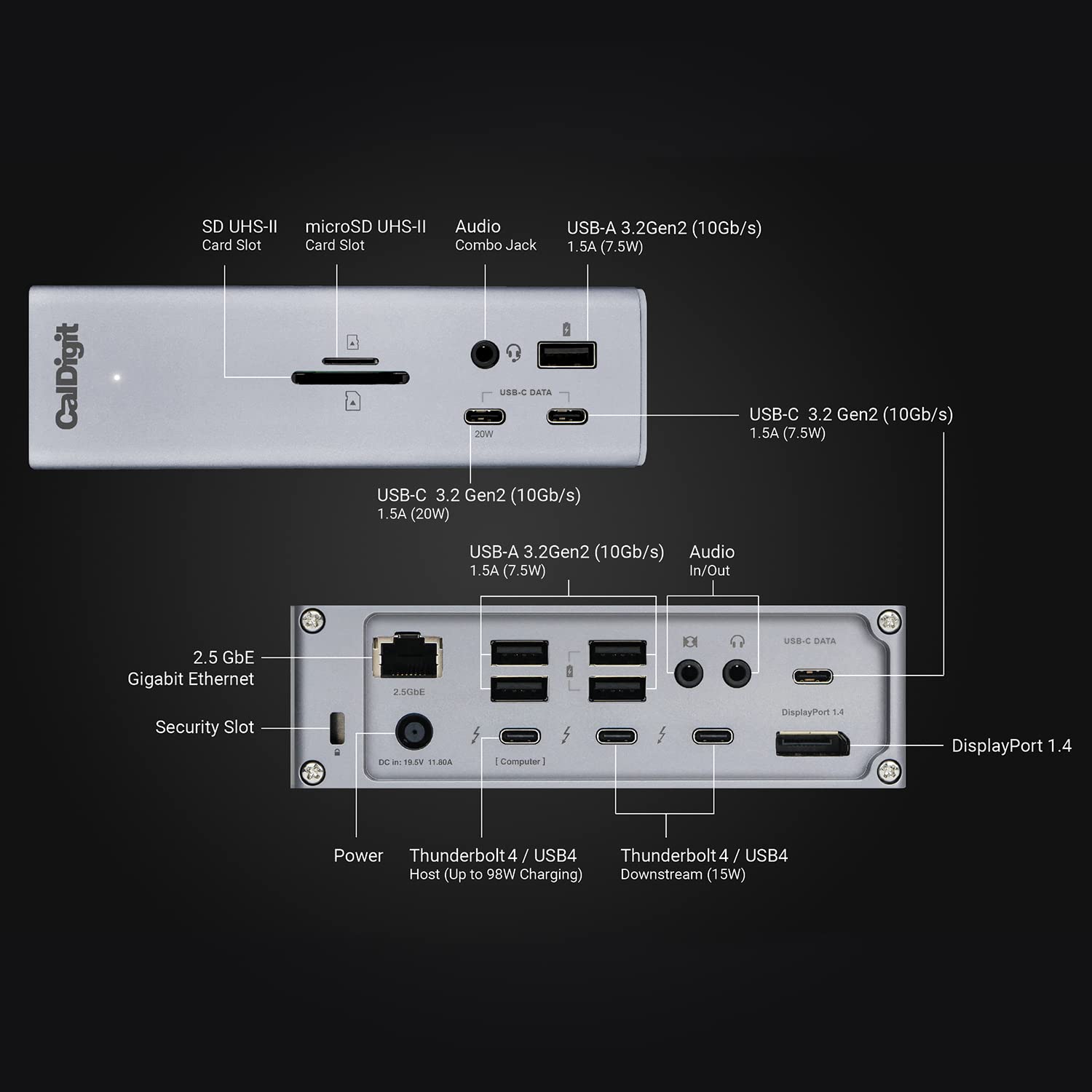 Foto 3 pulgar | Estación De Acoplamiento Thunderbolt 4 Caldigit Ts4, 18 Puertos, 98 W, Carga De 40 Gb/s - Venta Internacional.