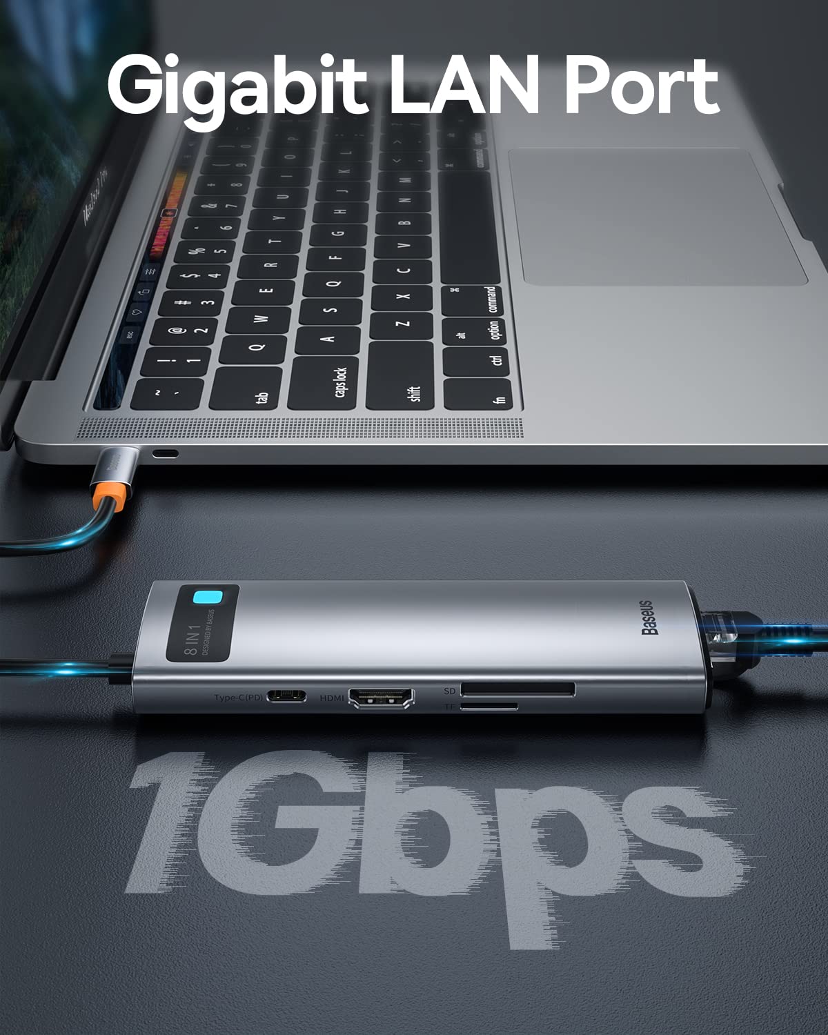 Foto 5 pulgar | Estación De Acoplamiento Usb C Hub Baseus 8 En 1 Con Hdmi 4k 3 Usb 3.0 - Venta Internacional.