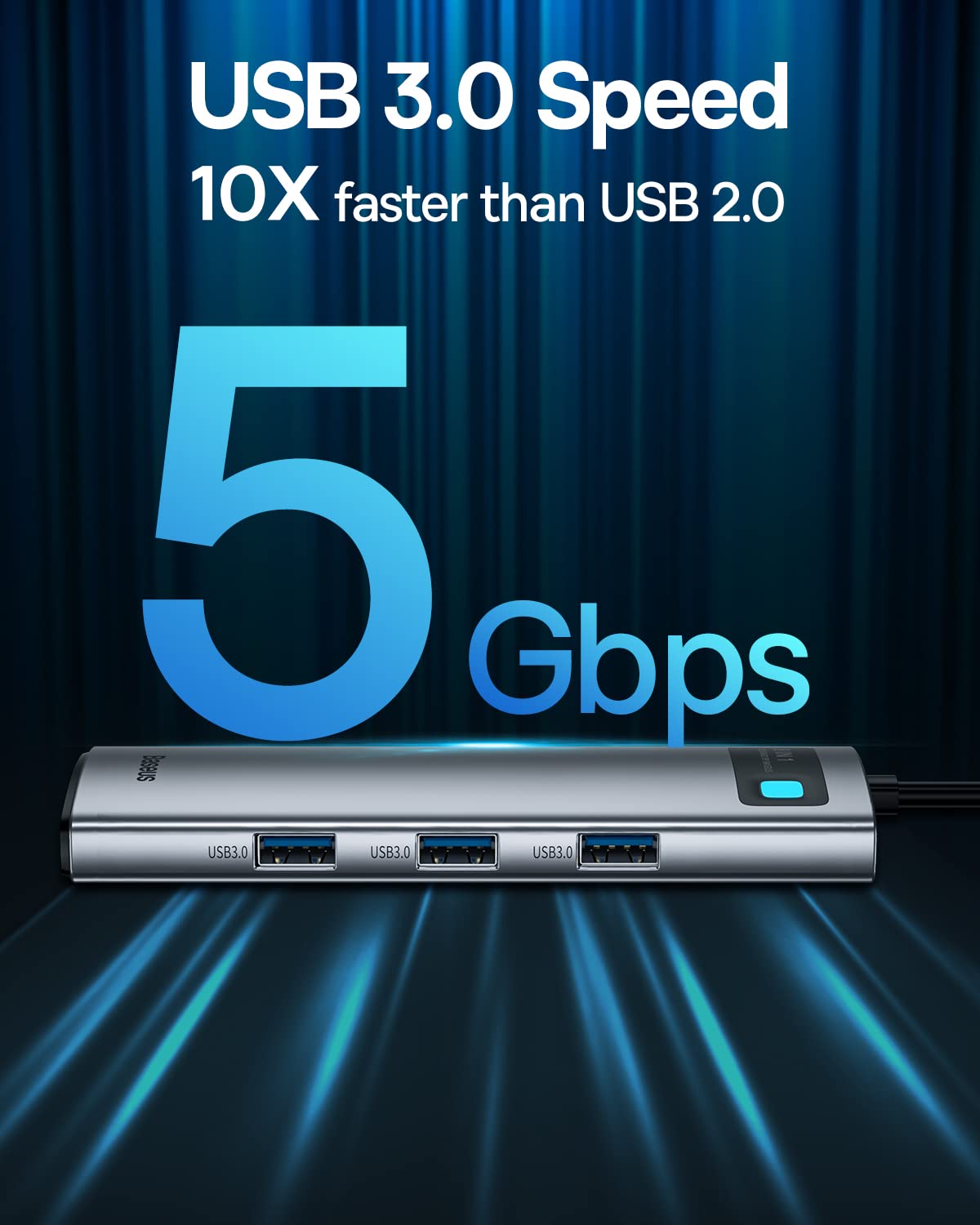 Foto 5 | Estación De Acoplamiento Usb C Hub Baseus 8 En 1 Con Hdmi 4k 3 Usb 3.0 - Venta Internacional.