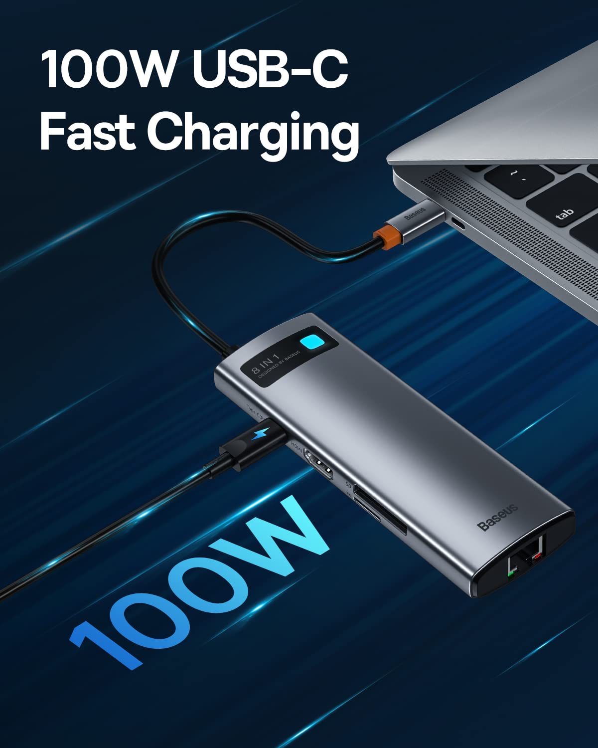 Foto 7 pulgar | Estación De Acoplamiento Usb C Hub Baseus 8 En 1 Con Hdmi 4k 3 Usb 3.0 - Venta Internacional.