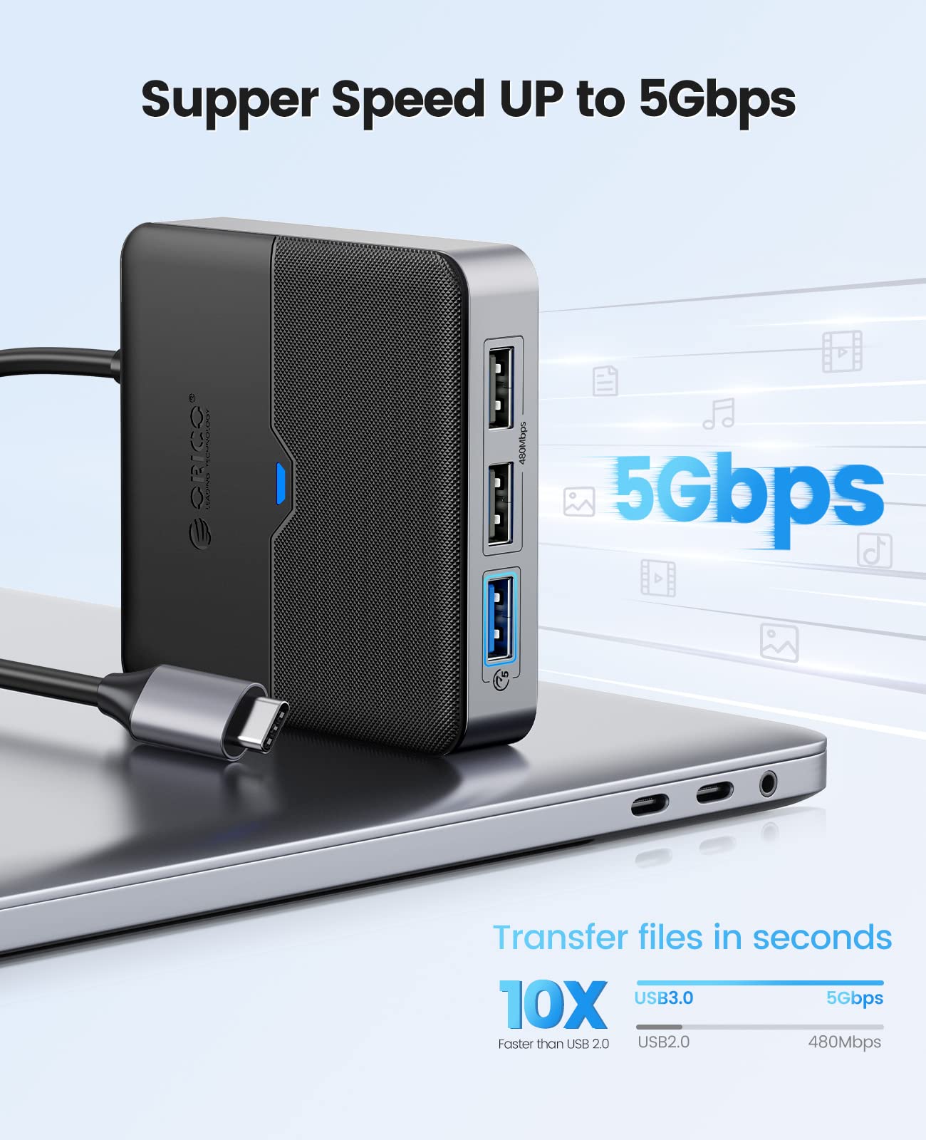 Foto 6 pulgar | Estación De Acoplamiento Usb C Hub Orico 5 En 1 Con 4k Hdmi 60 W Pd - Venta Internacional.