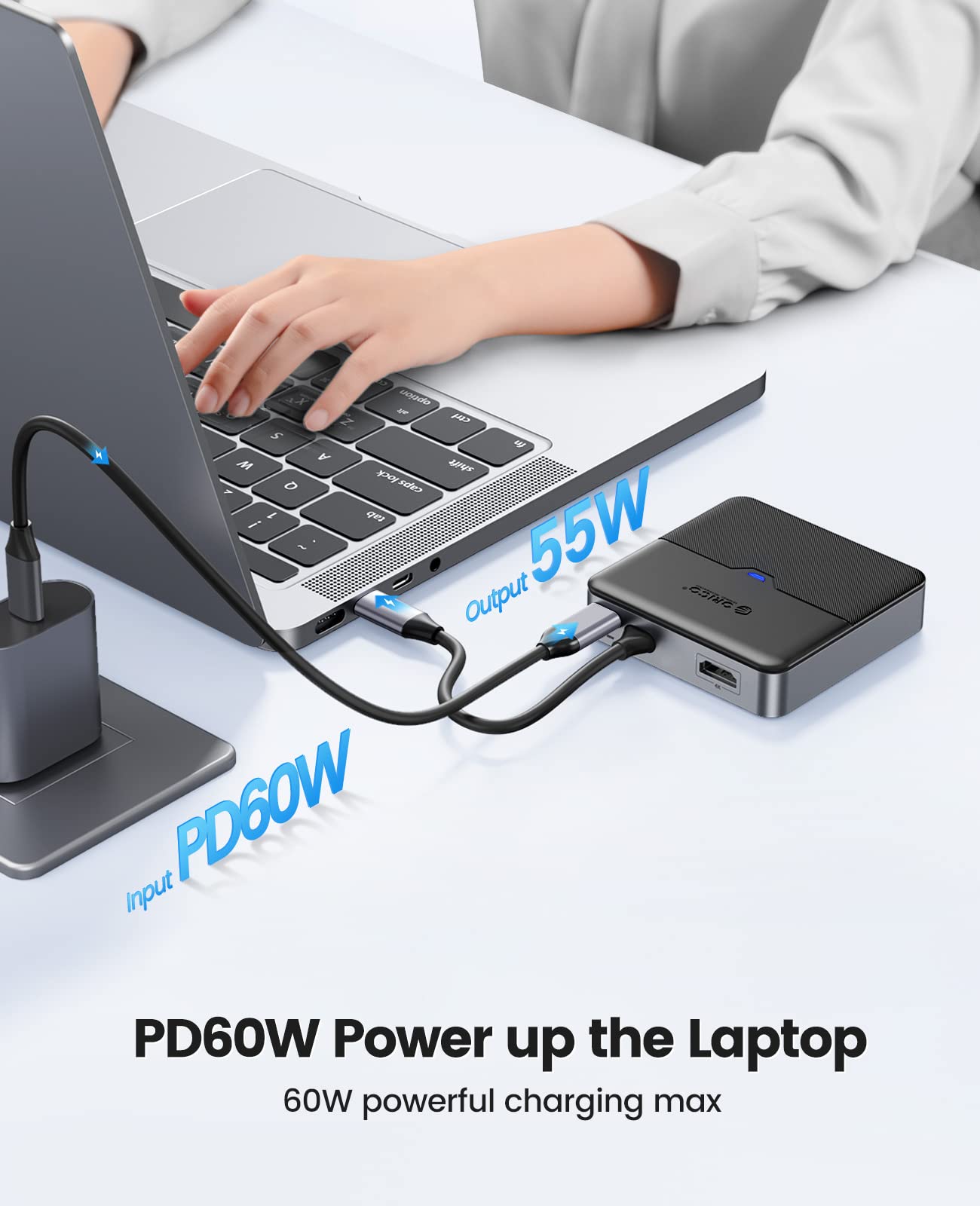 Foto 7 pulgar | Estación De Acoplamiento Usb C Hub Orico 5 En 1 Con 4k Hdmi 60 W Pd - Venta Internacional.
