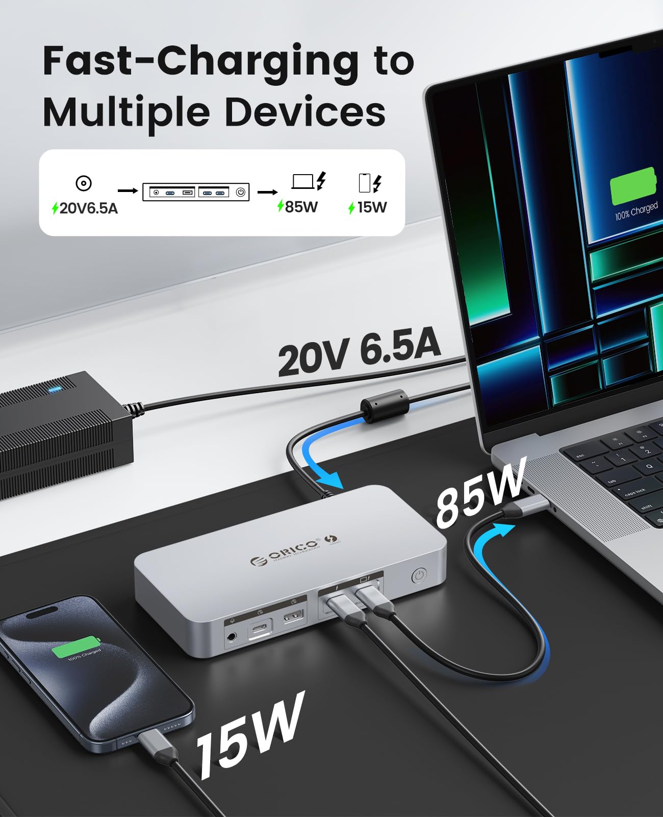 Foto 5 | Estación De Acoplamiento Thunderbolt 4 Orico 12 En 1 Hub De 40 Gbps - Venta Internacional.