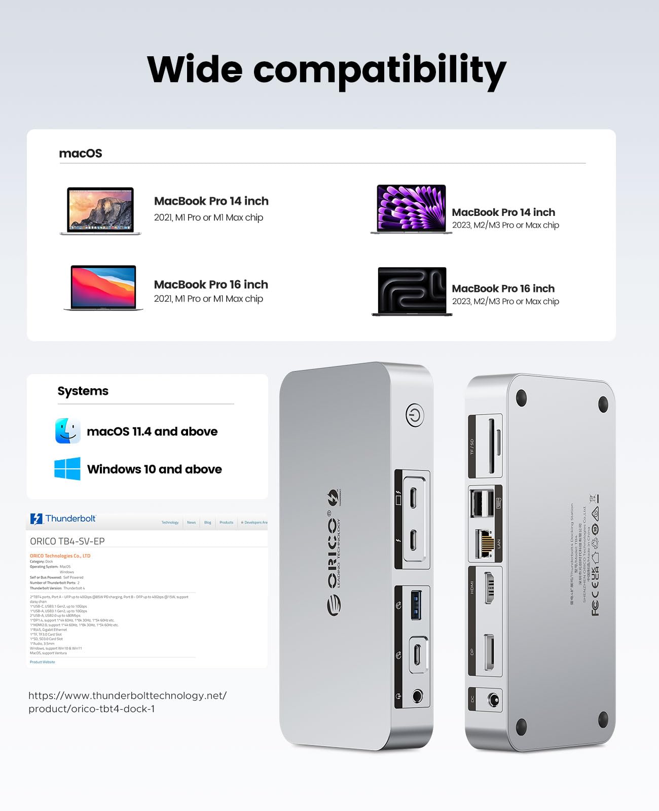 Foto 6 | Estación De Acoplamiento Thunderbolt 4 Orico 12 En 1 Hub De 40 Gbps - Venta Internacional.