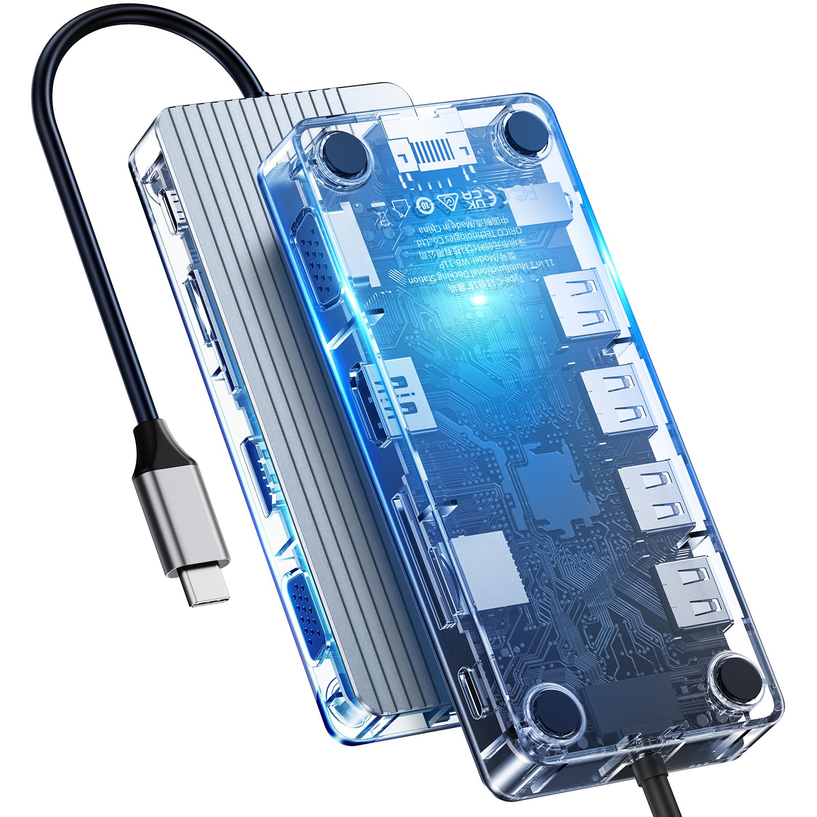 Foto 2 pulgar | Estación De Acoplamiento Usb C Orico Con Doble Monitor 11 En 1 Hdmi 4k - Venta Internacional.