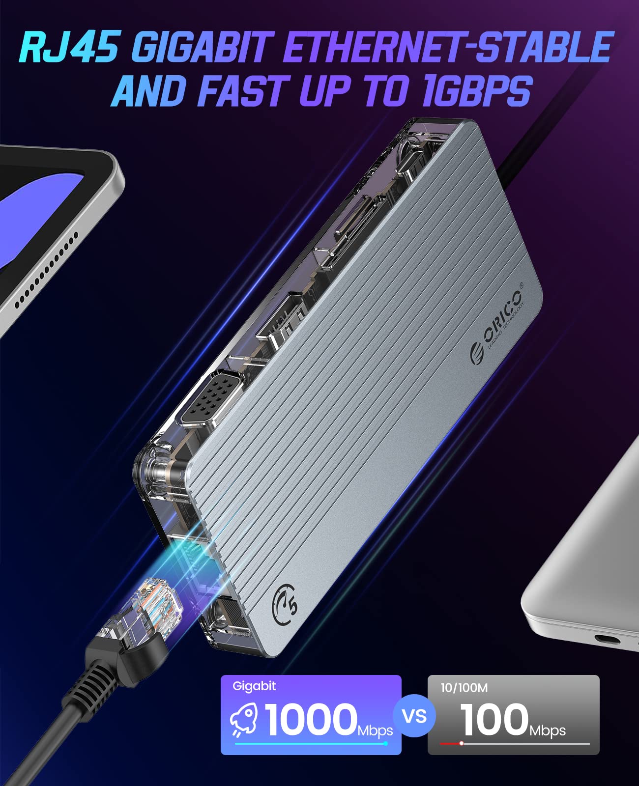 Foto 4 pulgar | Estación De Acoplamiento Usb C Orico Con Doble Monitor 11 En 1 Hdmi 4k - Venta Internacional.