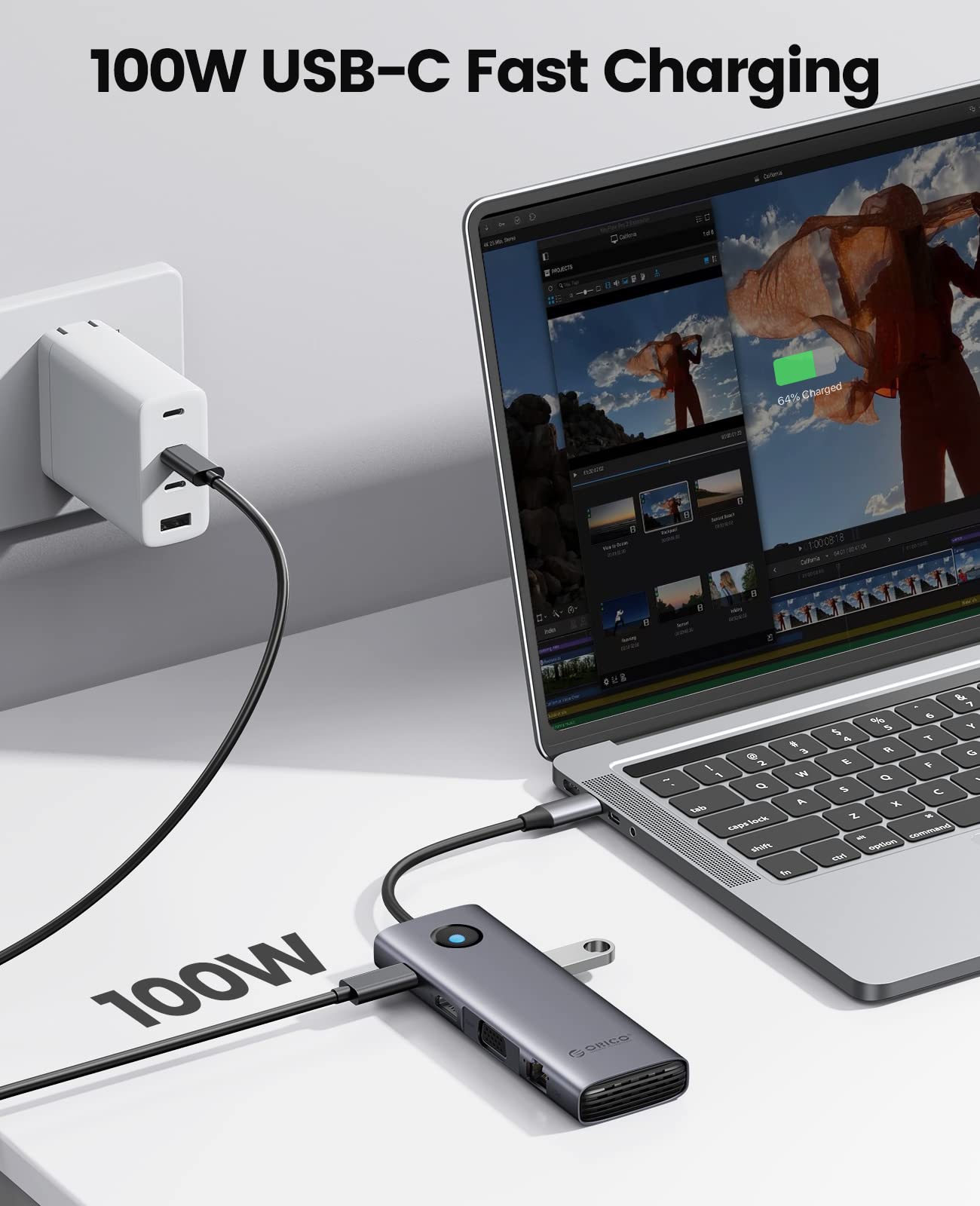 Foto 5 pulgar | Estación De Acoplamiento Usb C Orico 9 En 1 Con Hdmi 4k+pd100w+3 X Usb3. - Venta Internacional.