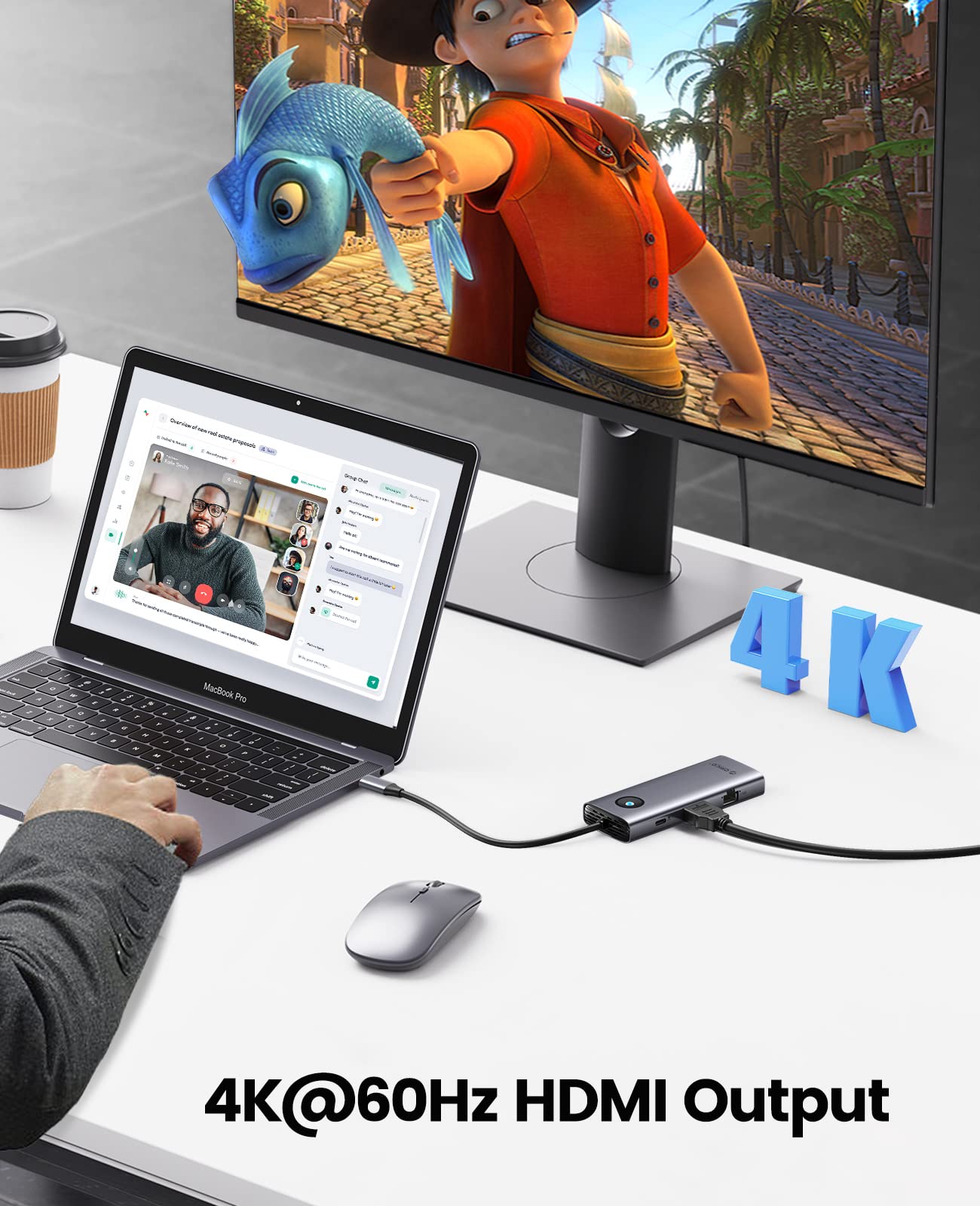 Foto 4 pulgar | Estación De Acoplamiento Usb C Orico 8 En 1 Con Hdmi 4k+pd100w+3 X Usb3.0 - Venta Internacional.