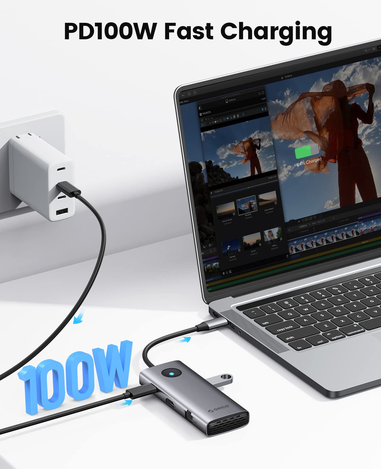 Foto 5 pulgar | Estación De Acoplamiento Usb C Orico 8 En 1 Con Hdmi 4k+pd100w+3 X Usb3.0 - Venta Internacional.
