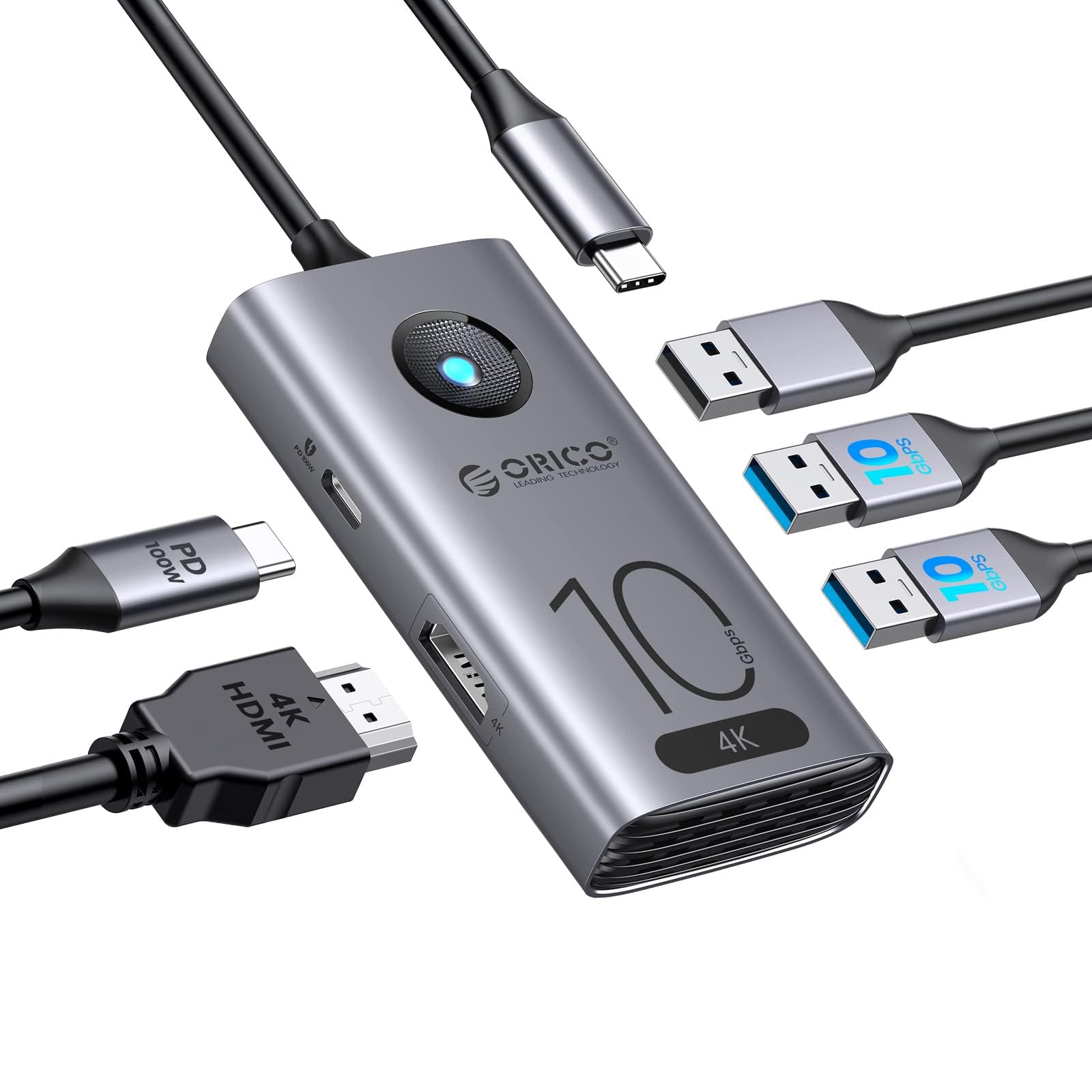 Hub Usb C Orico Estación De Acoplamiento Usb-c 5 En 1 Para Portátiles De 10 Gbps - Venta Internacional.
